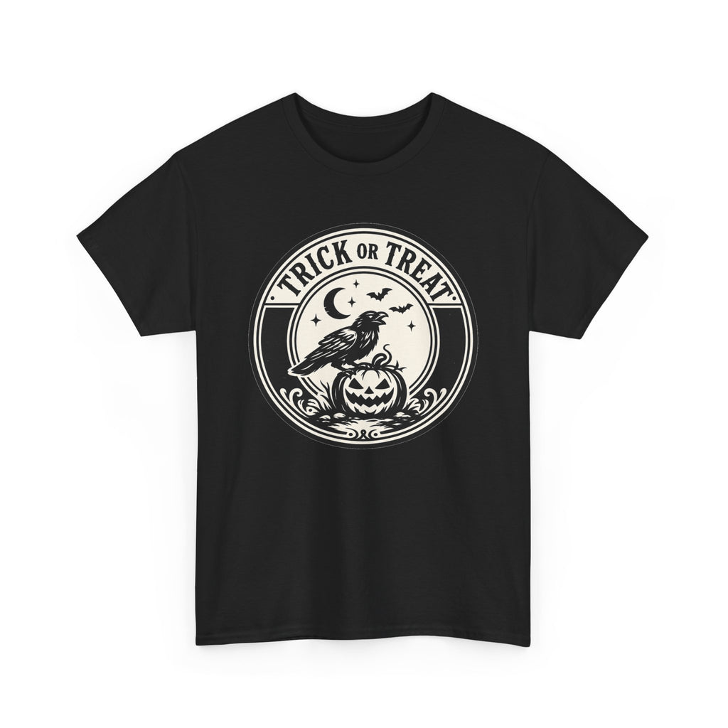 Trick or Treat Vintage Badge Halloween Graphic T-Shirt | WildOrbit