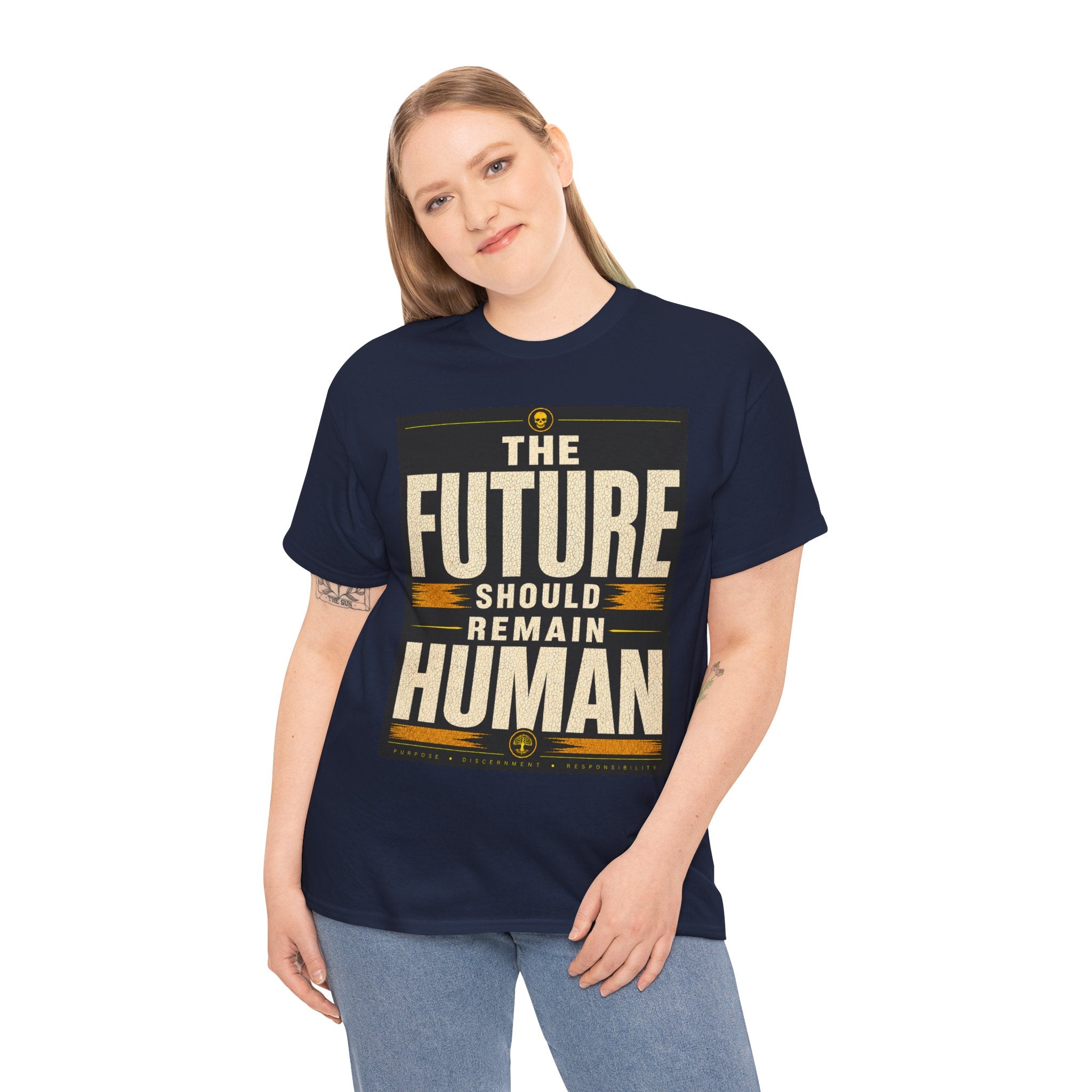 The Future Should Remain Human T Shirt – Retro Anti AI Philosophy Graphic Tee