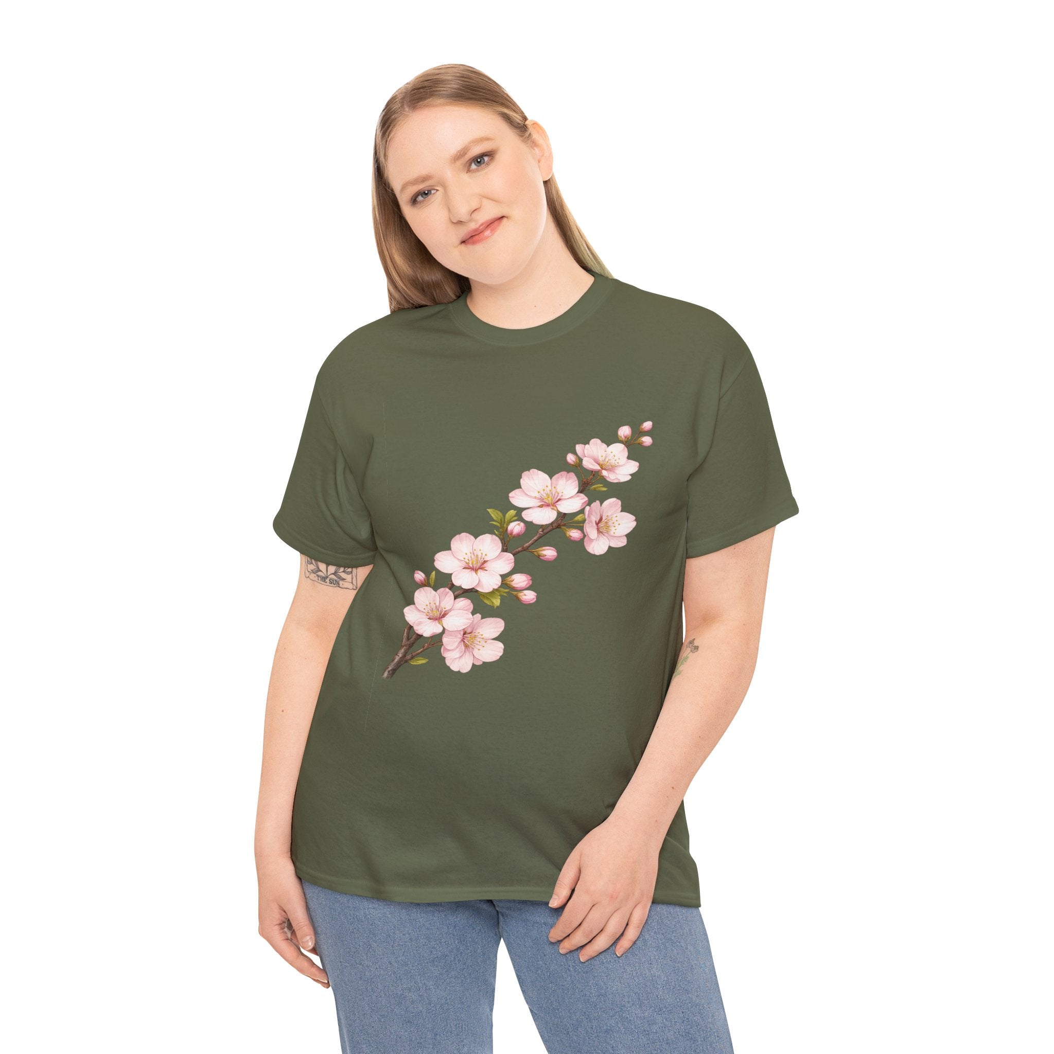Sakura Cherry Blossom T Shirt – Pink Floral Branch Graphic Tee for Nature Lovers