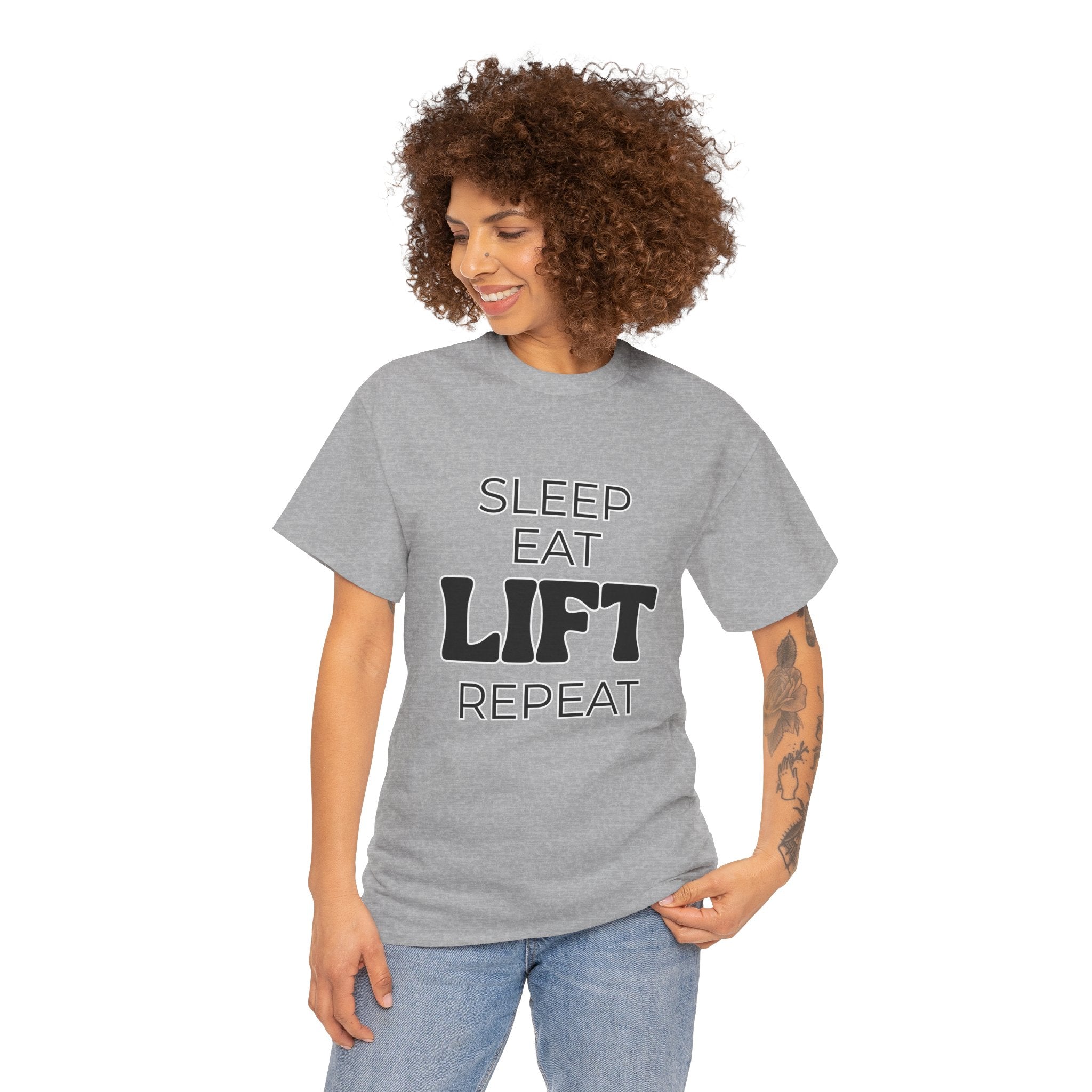 Sleep Eat Lift Repeat T-Shirt | Powerlifting Gym Shirt | Weightlifting Gift for Men and Women
