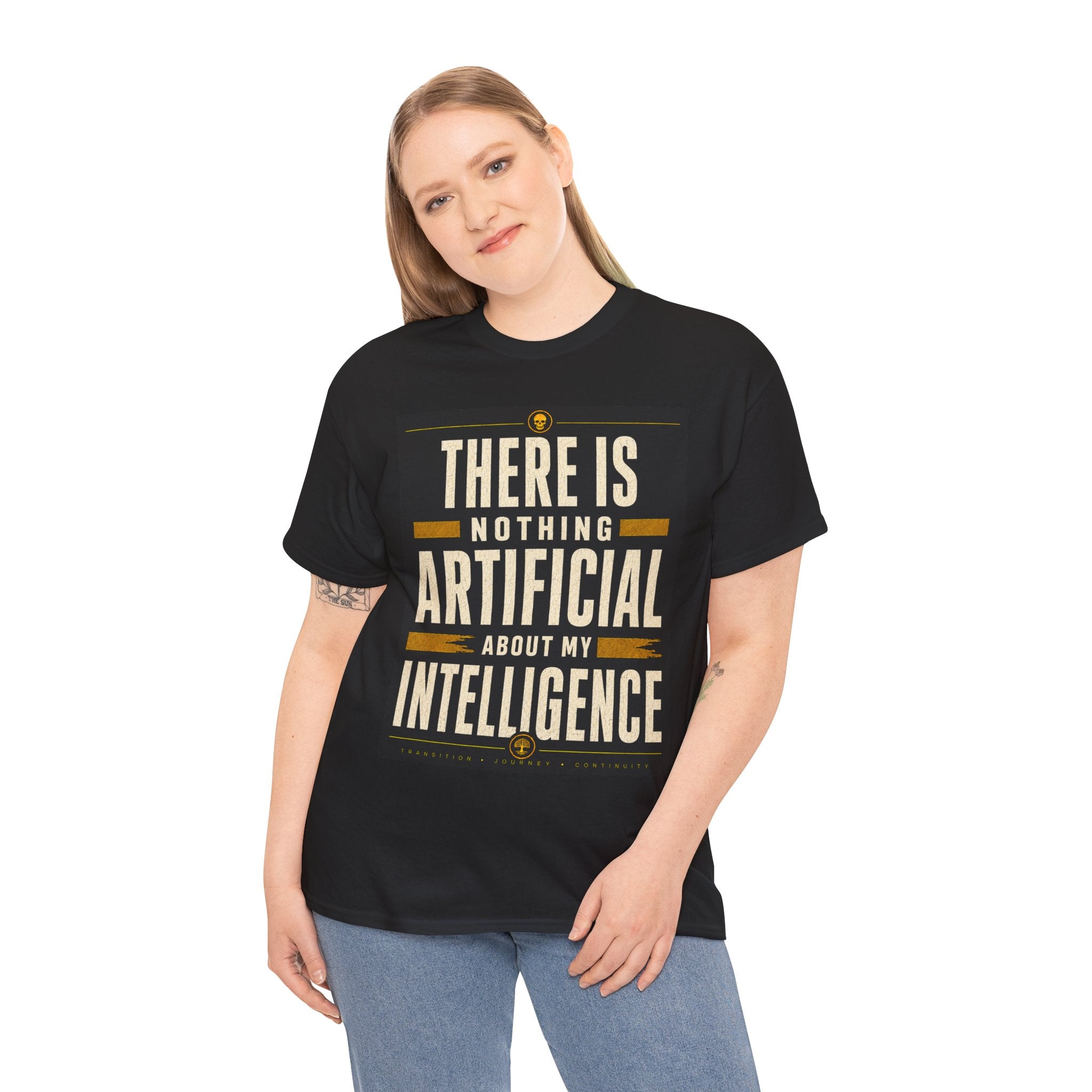 There Is Nothing Artificial About My Intelligence T Shirt – Retro AI Quote Graphic Tee