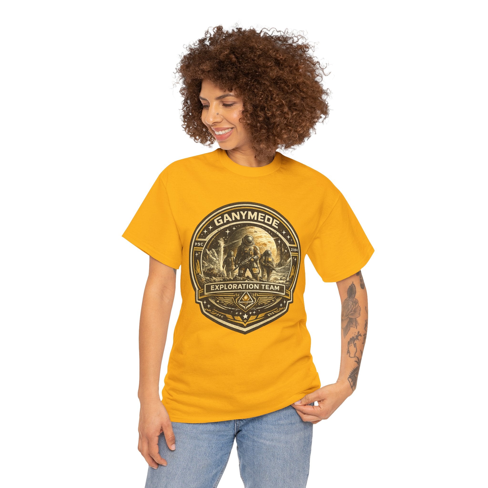 Ganymede Exploration Team T Shirt – Retro Sci Fi Space Mission Graphic Tee