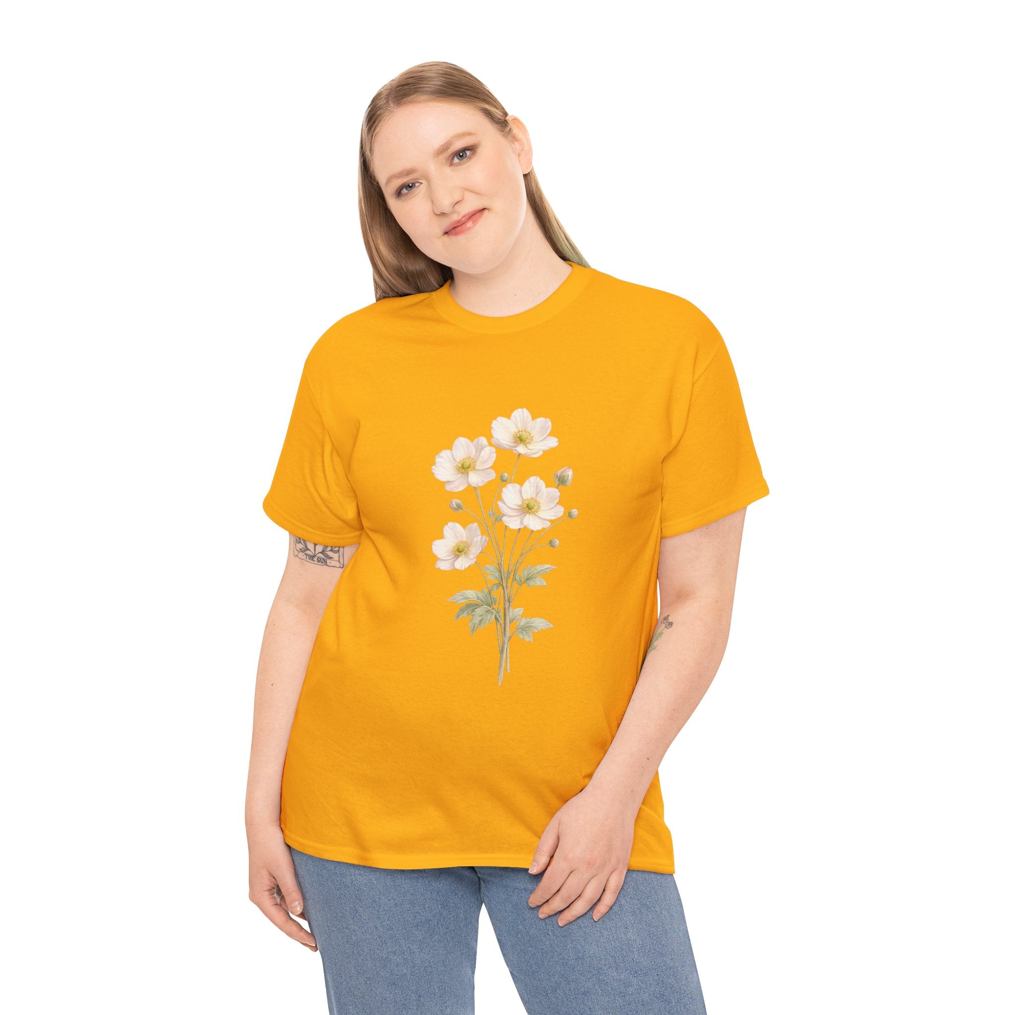 Japanese Anemone Floral T Shirt – Vintage Botanical Wildflower Graphic Tee for Nature Lovers