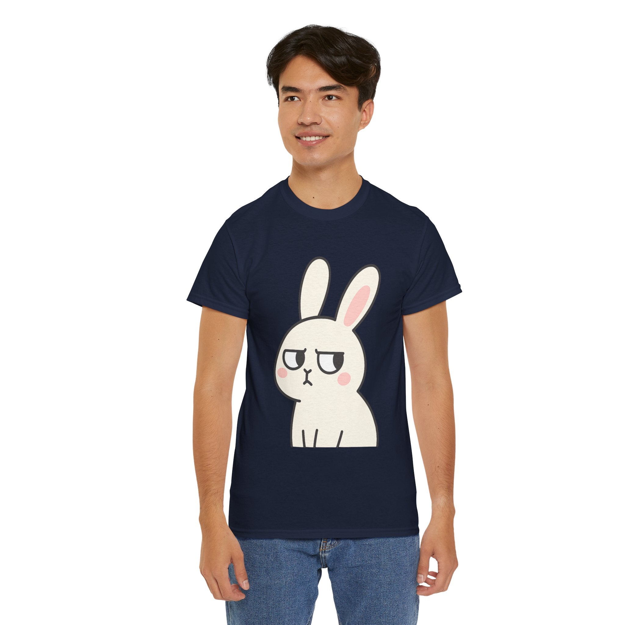 Cute Grumpy Bunny T Shirt – Funny Cartoon Rabbit Graphic Tee