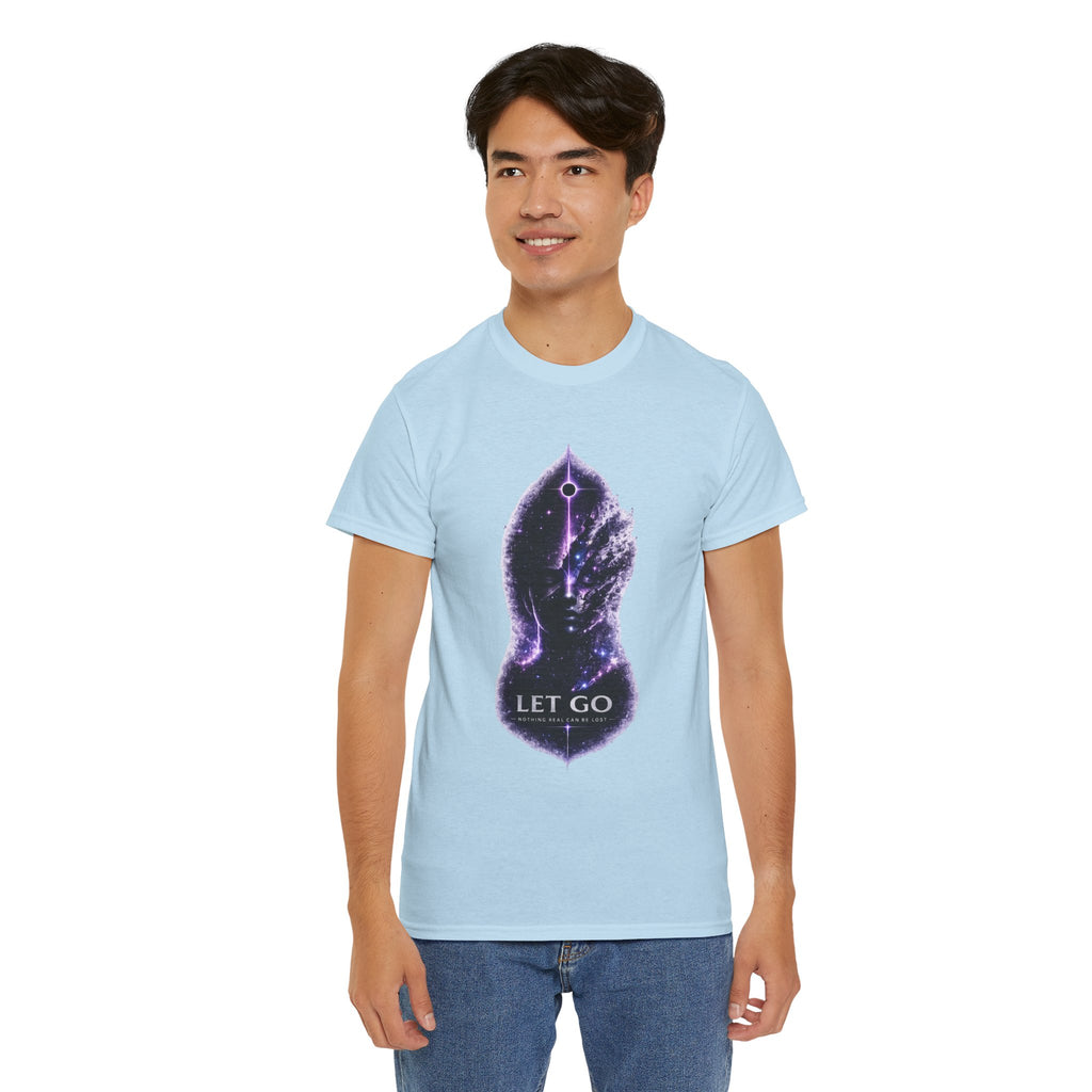 Let Go Spiritual Meditation T Shirt – Cosmic Mindfulness Graphic Tee