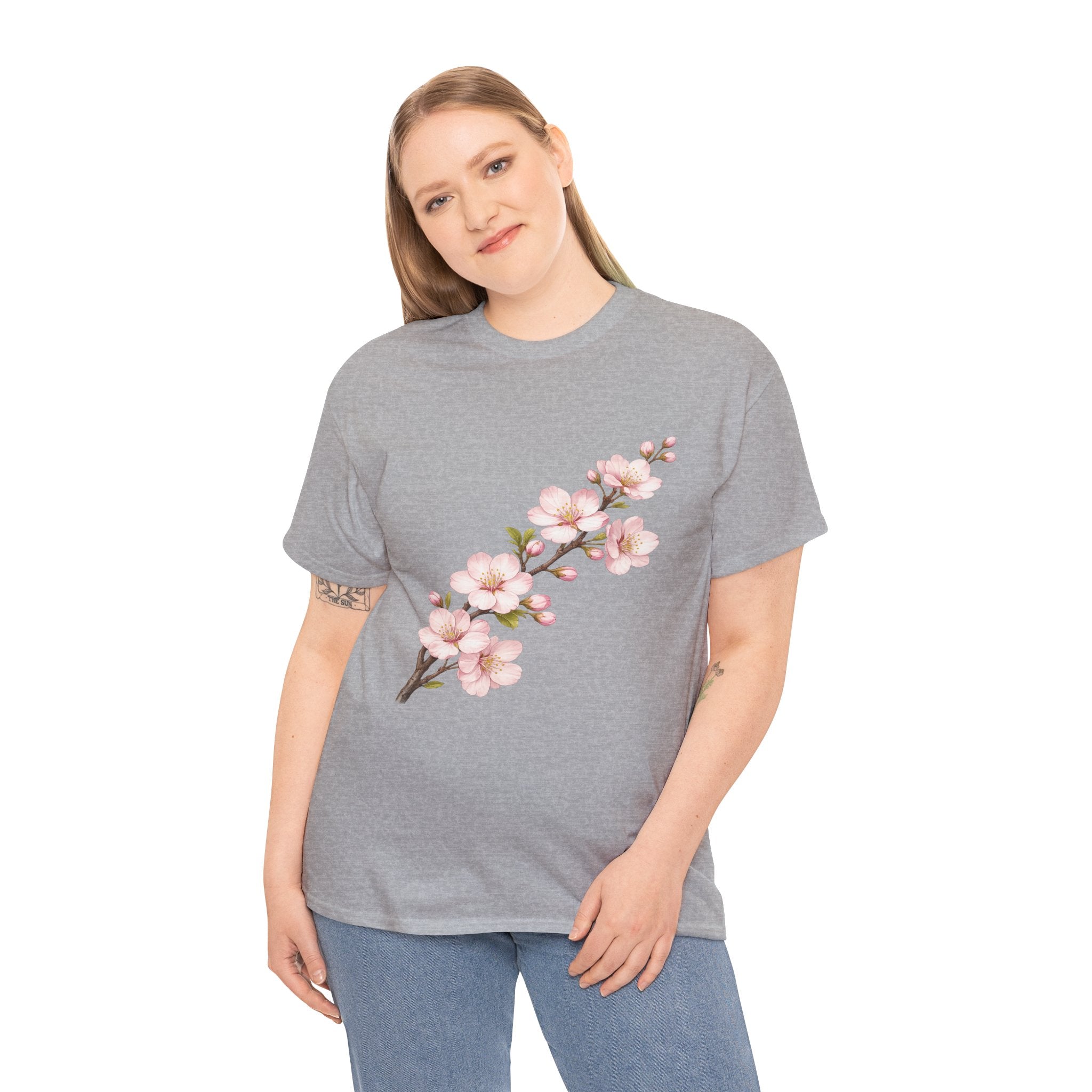 Sakura Cherry Blossom T Shirt – Pink Floral Branch Graphic Tee for Nature Lovers