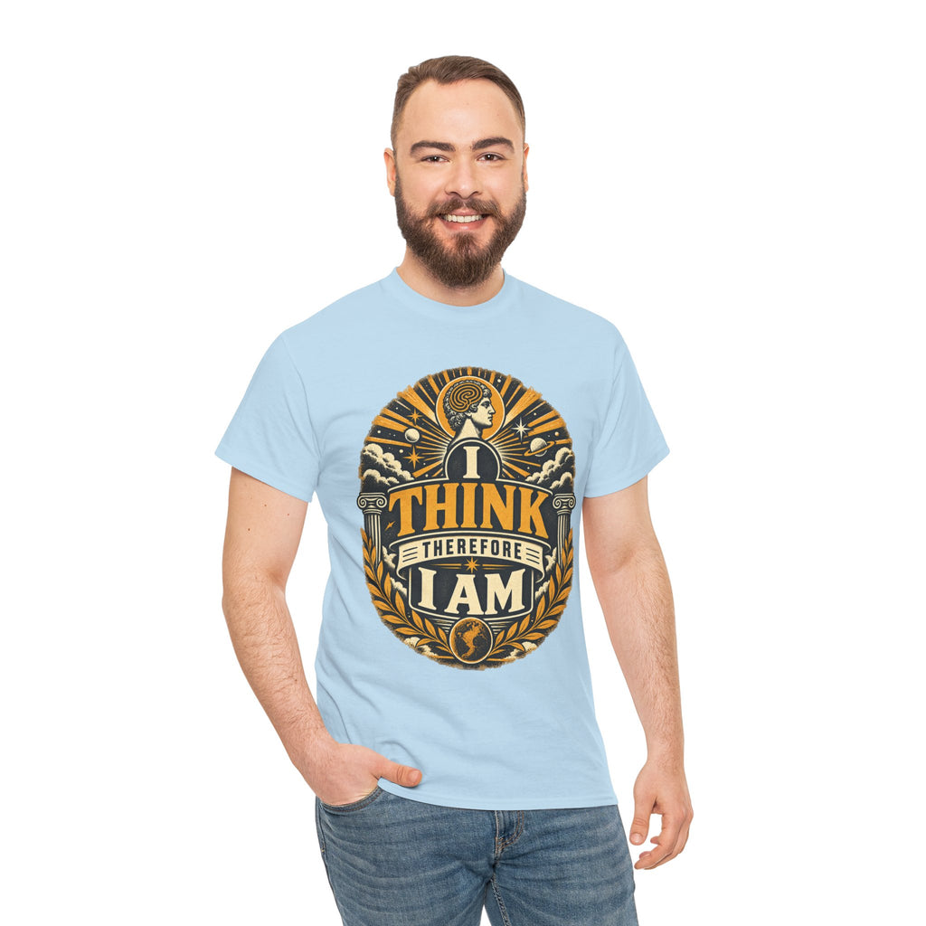 I Think Therefore I Am Classical Philosophy Emblem T-Shirt