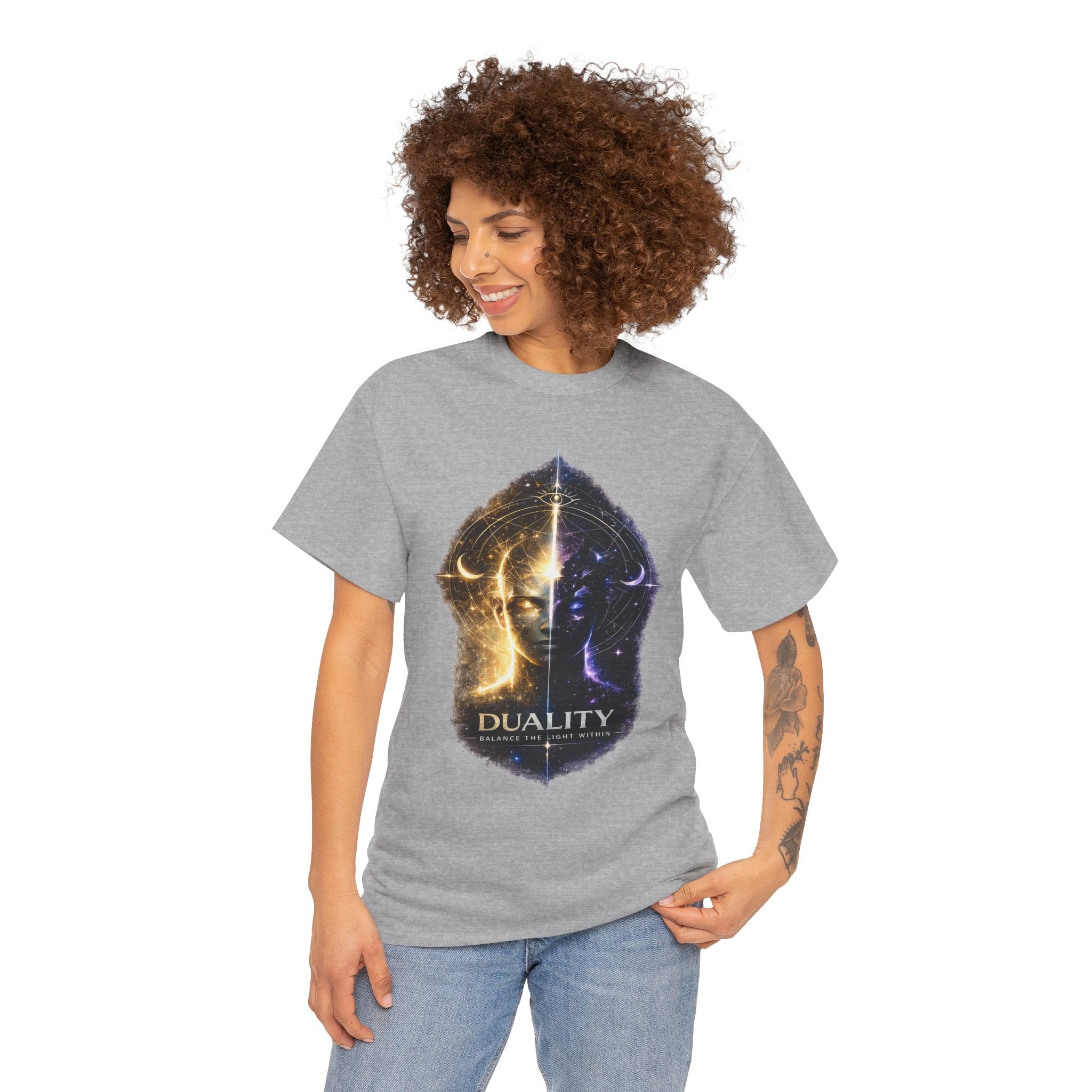 Duality Balance The Light Within T Shirt – Spiritual Meditation Cosmic Graphic Tee