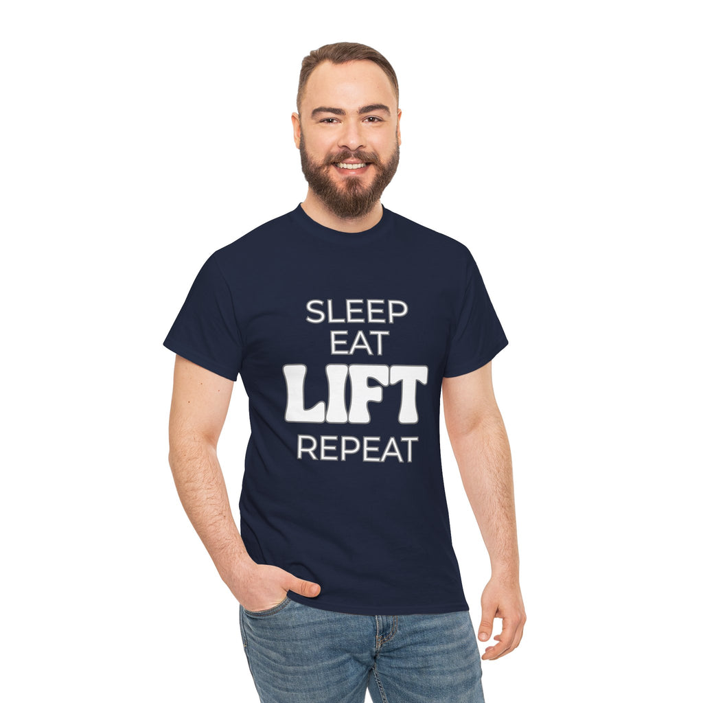 Sleep Eat Lift Repeat T-Shirt | Powerlifting Gym Shirt | Weightlifting Gift for Men