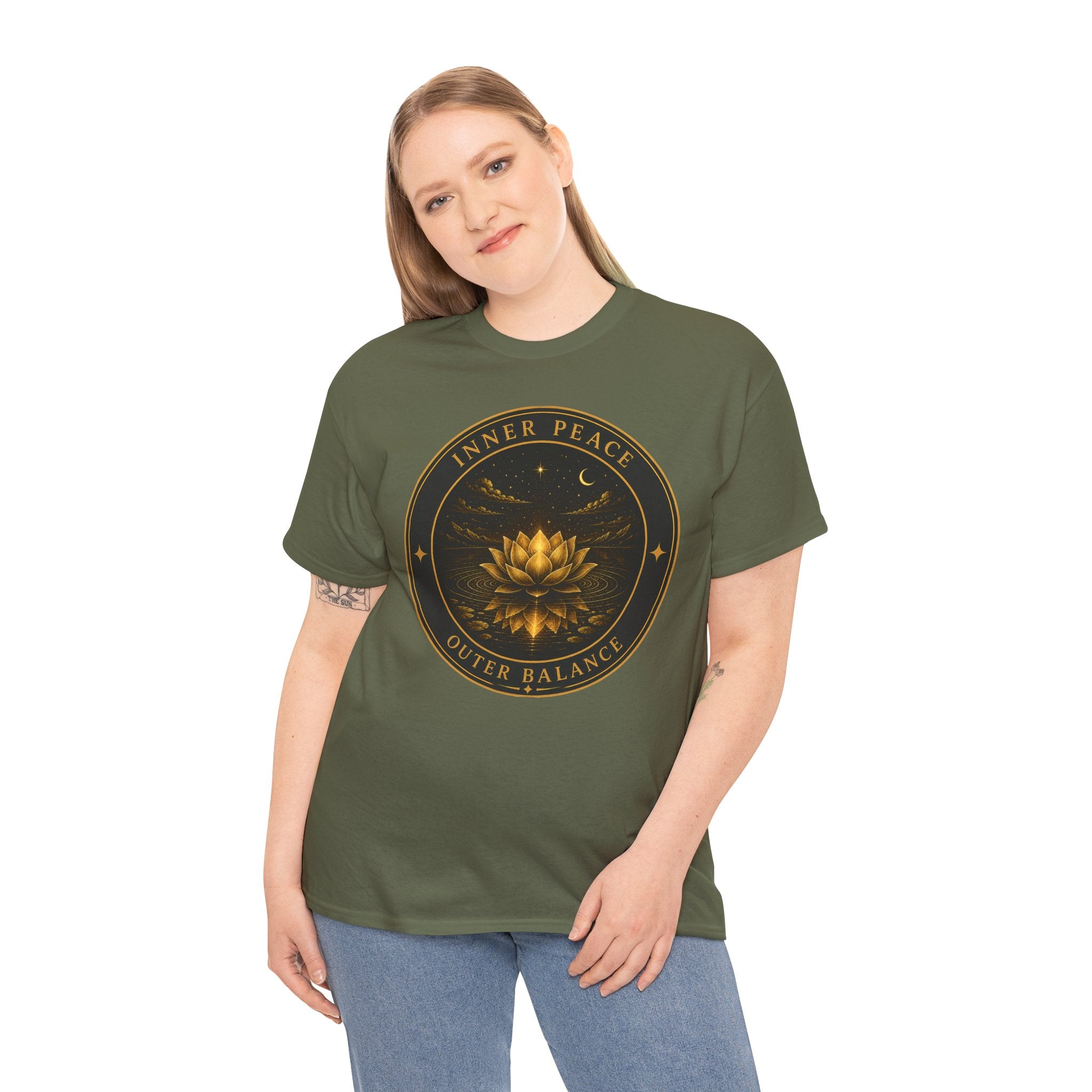 Inner Peace Outer Balance Lotus T-Shirt – Mindfulness Meditation Graphic Tee