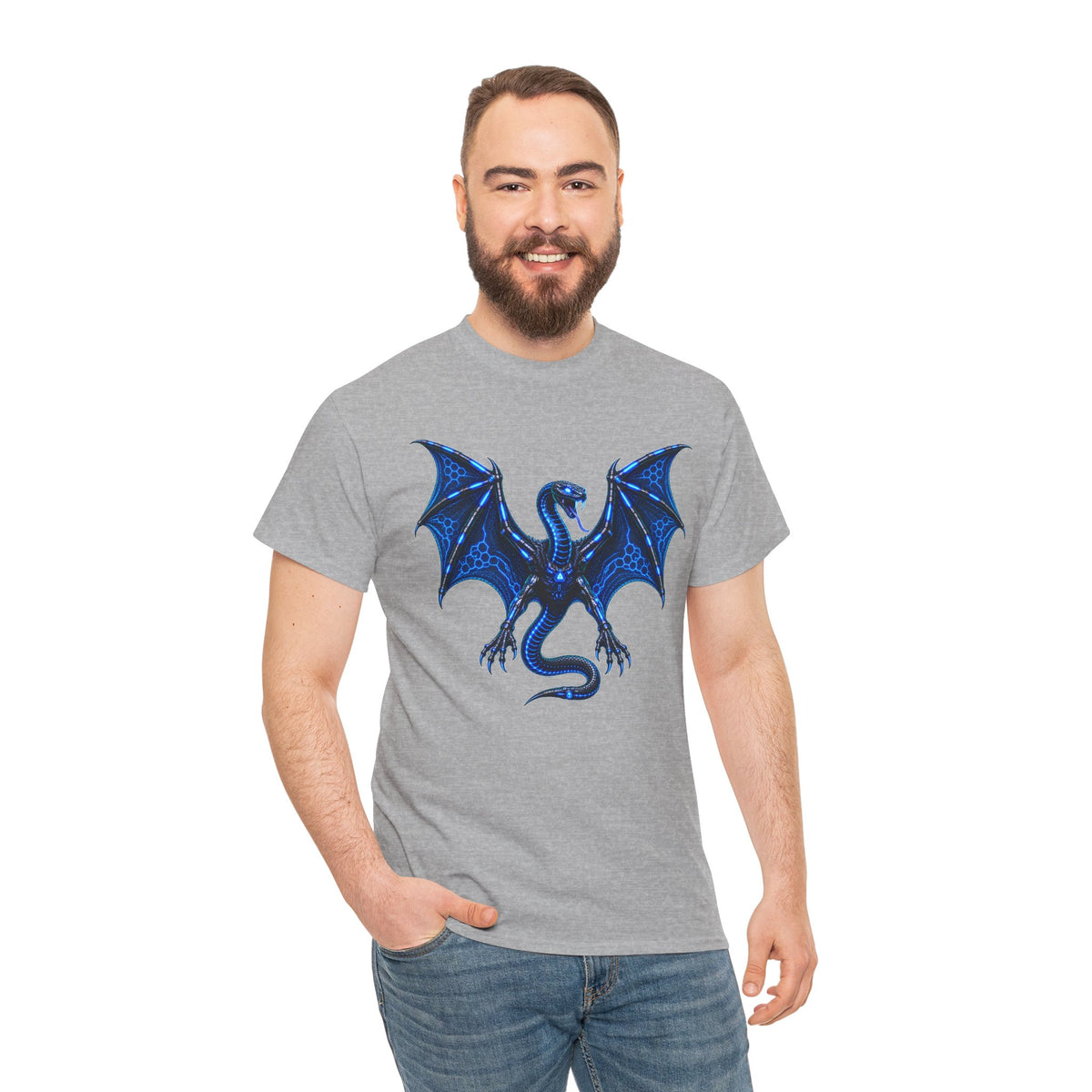 Snake-Headed Bat Cyberpunk Graphic T-Shirt | WildOrbit