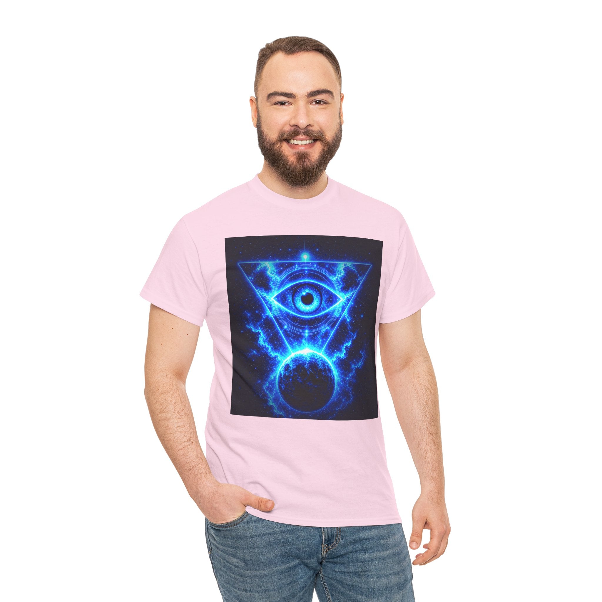 Sci Fi Cosmic Third Eye T Shirt – Electric Blue Occult Graphic Tee