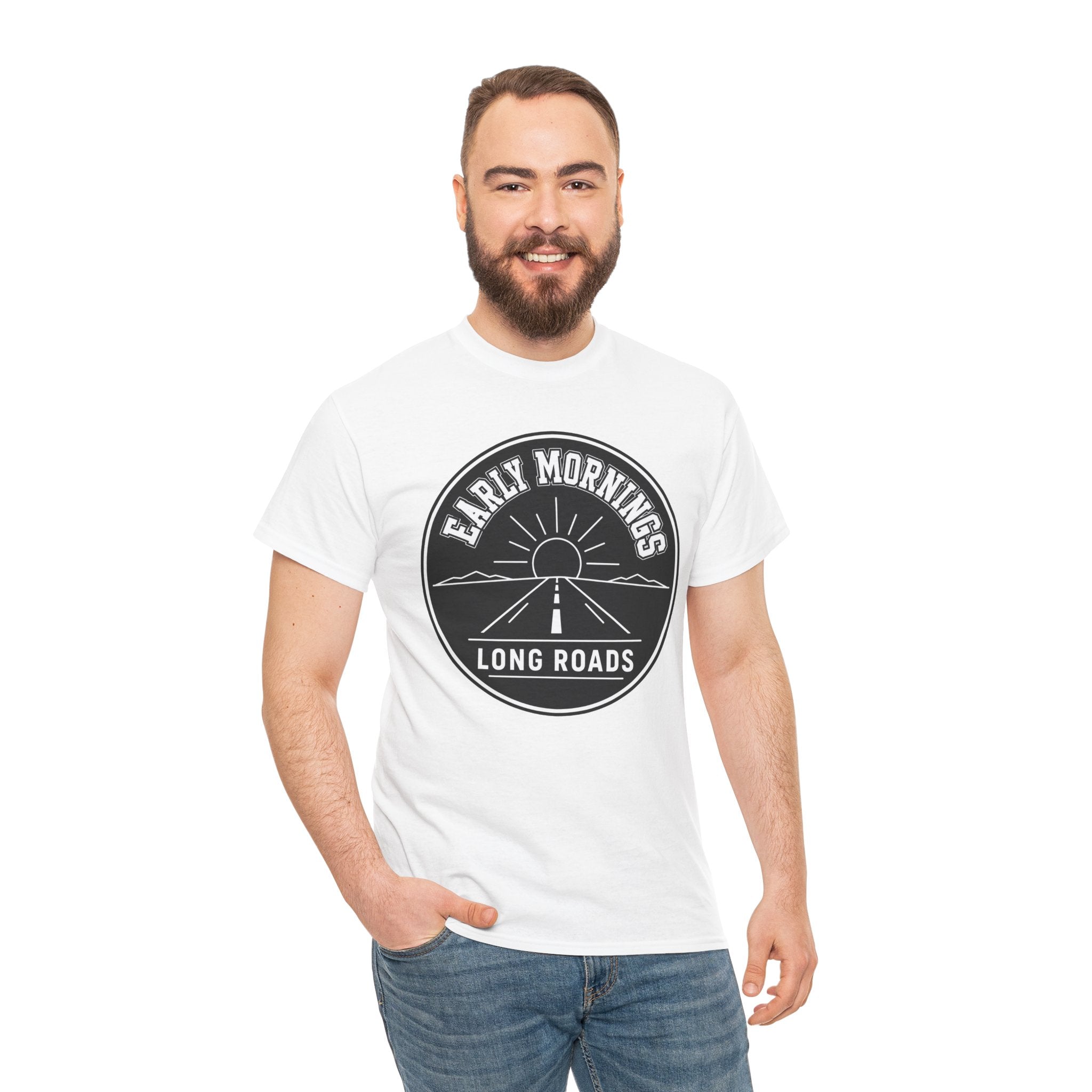 Early Mornings Long Roads T-Shirt – Sunrise Runner Graphic Tee