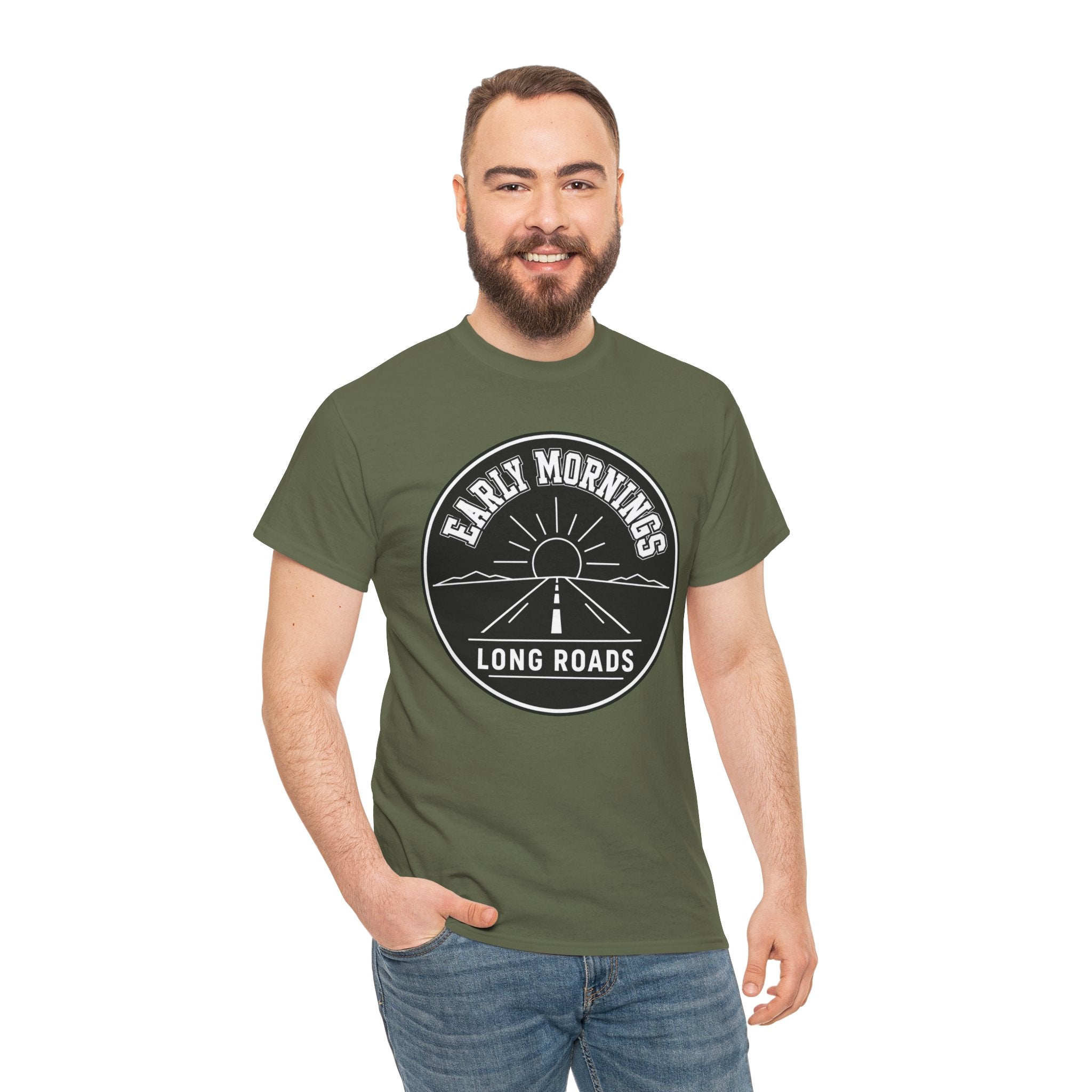 Early Mornings Long Roads T-Shirt – Sunrise Runner Graphic Tee