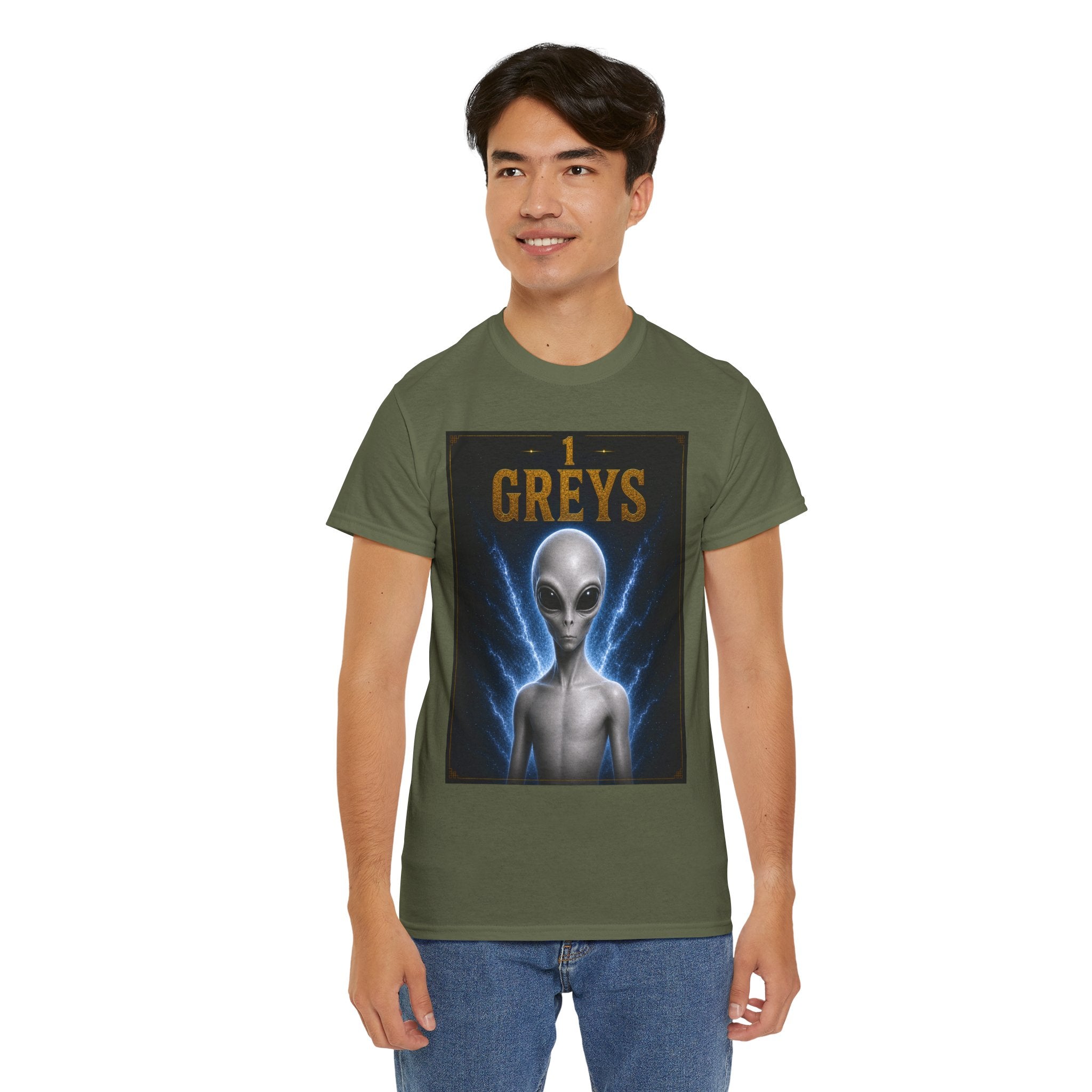 Grey Alien T-Shirt – Sci-Fi Extra-terrestrial UFO Graphic Tee for Men & Women