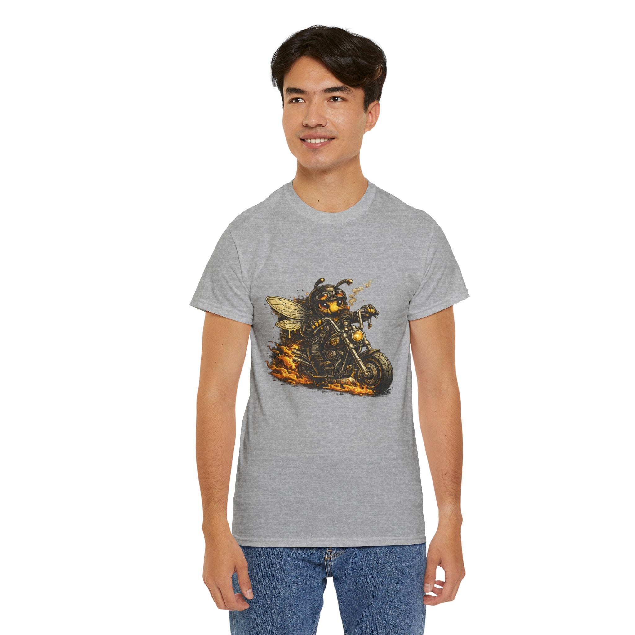 Biker Bee T Shirt – Funny Motorcycle Bee Graphic Tee for Biker & Bee Lovers