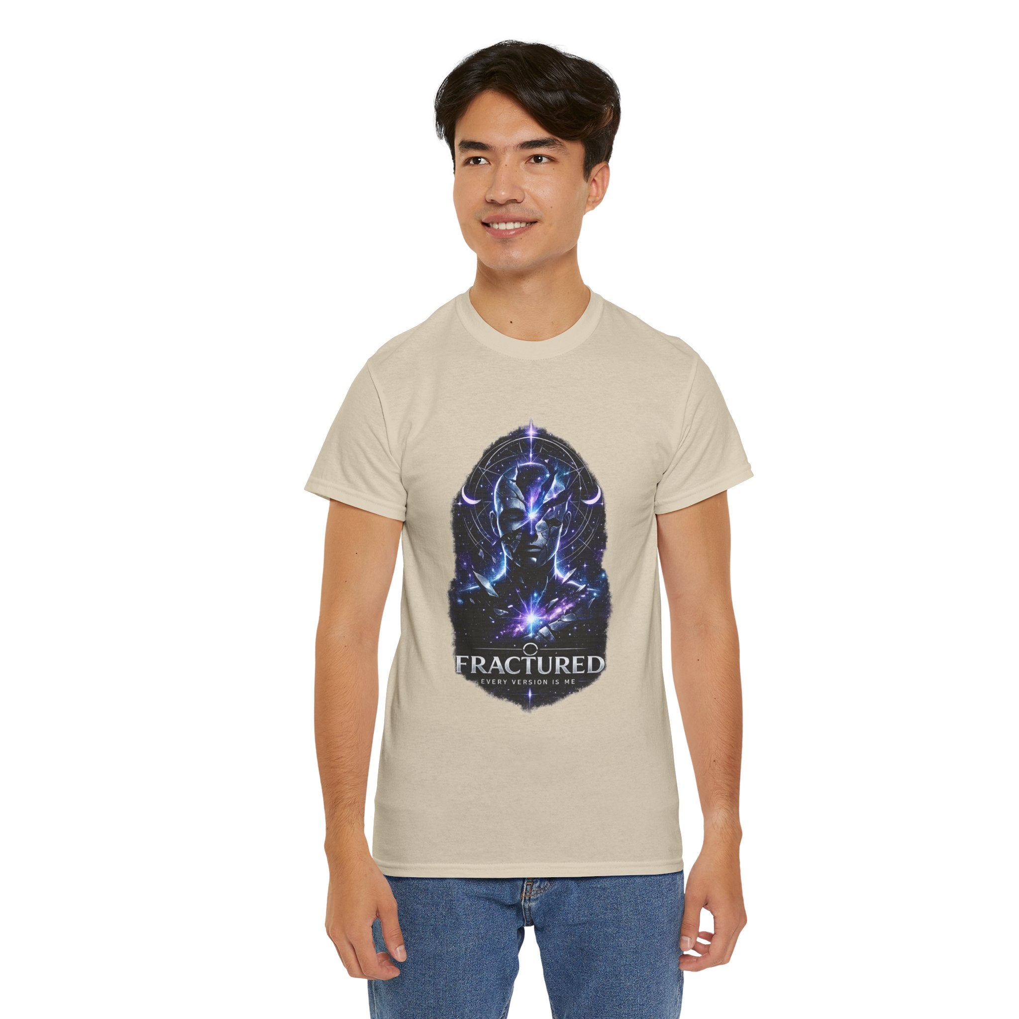 Fractured Cosmic Meditation Shirt – Dark Spiritual Galaxy Graphic T Shirt