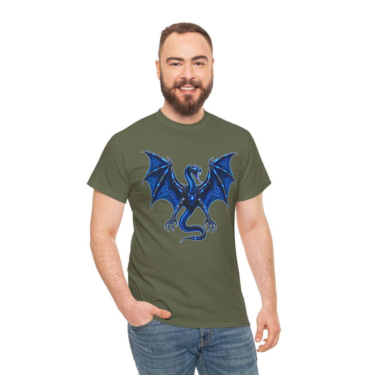 Snake-Headed Bat Cyberpunk Graphic T-Shirt | WildOrbit