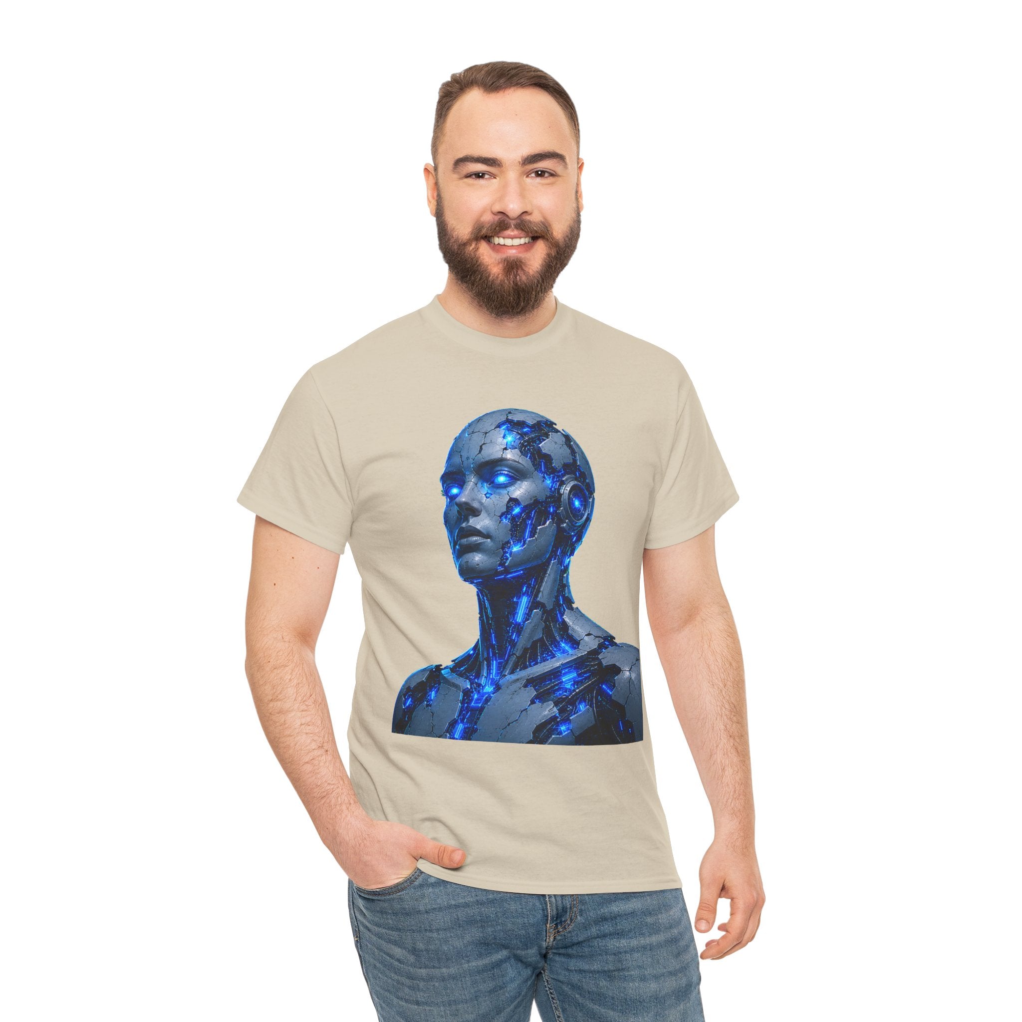 Broken Android Cyberpunk Graphic T-Shirt | WildOrbit