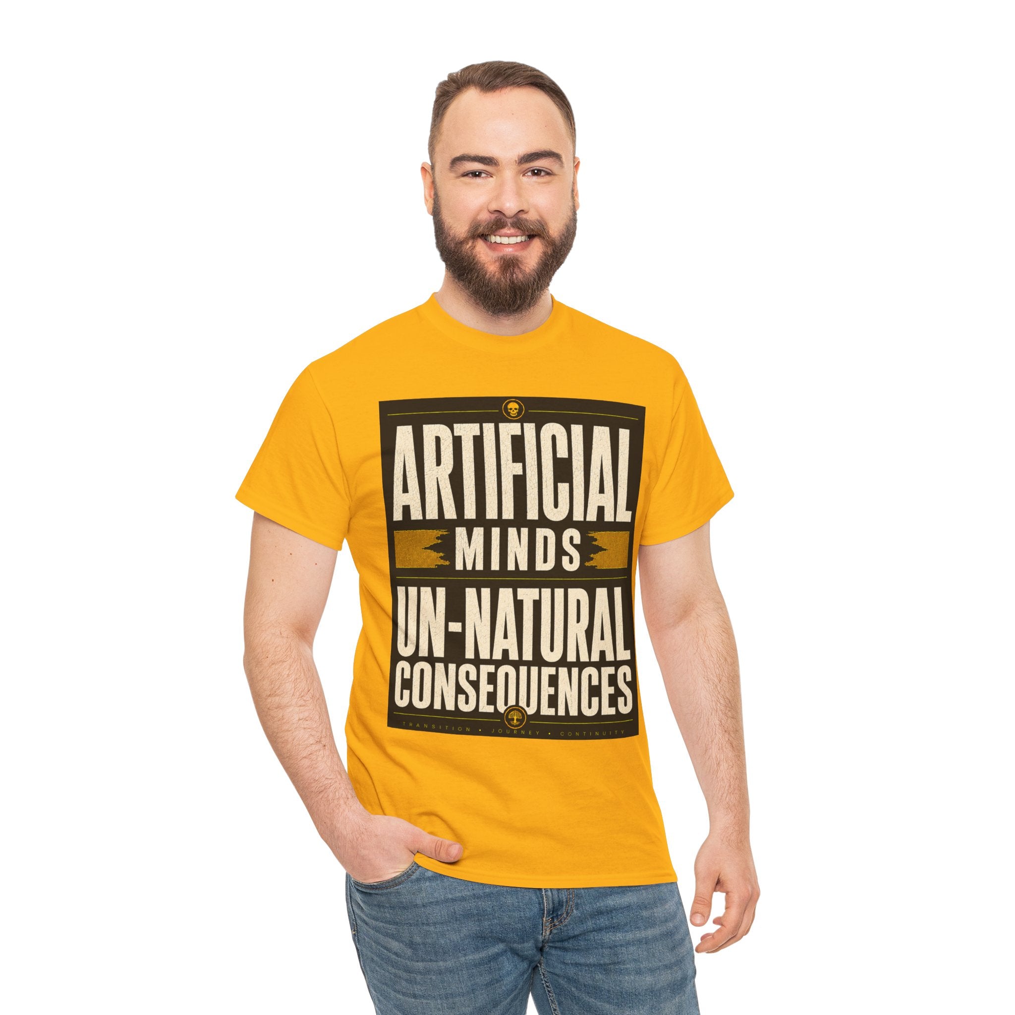 Artificial Minds Un Natural Consequences T Shirt – Retro Anti AI Philosophy Graphic Tee