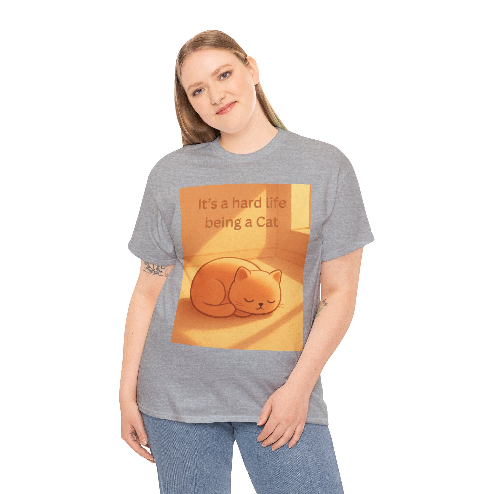 Funny Sleeping Cat T Shirt – It’s a Hard Life Being a Cat Cozy Cat Graphic Tee