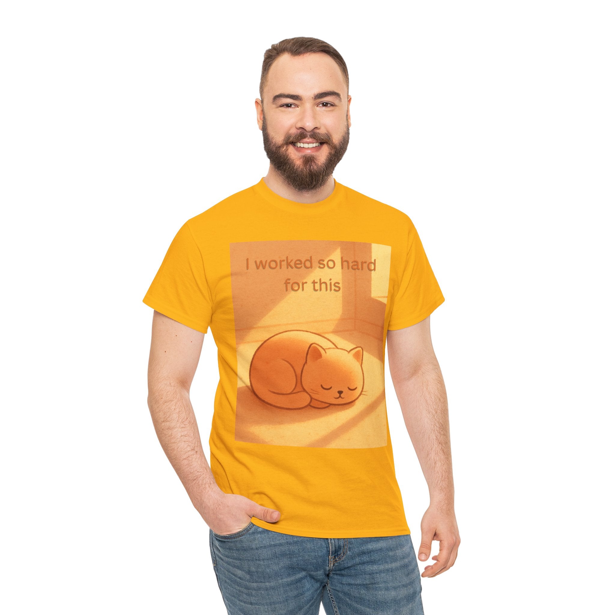 Funny Sleepy Cat T Shirt – I Worked So Hard For This Cosy Cat Graphic Tee