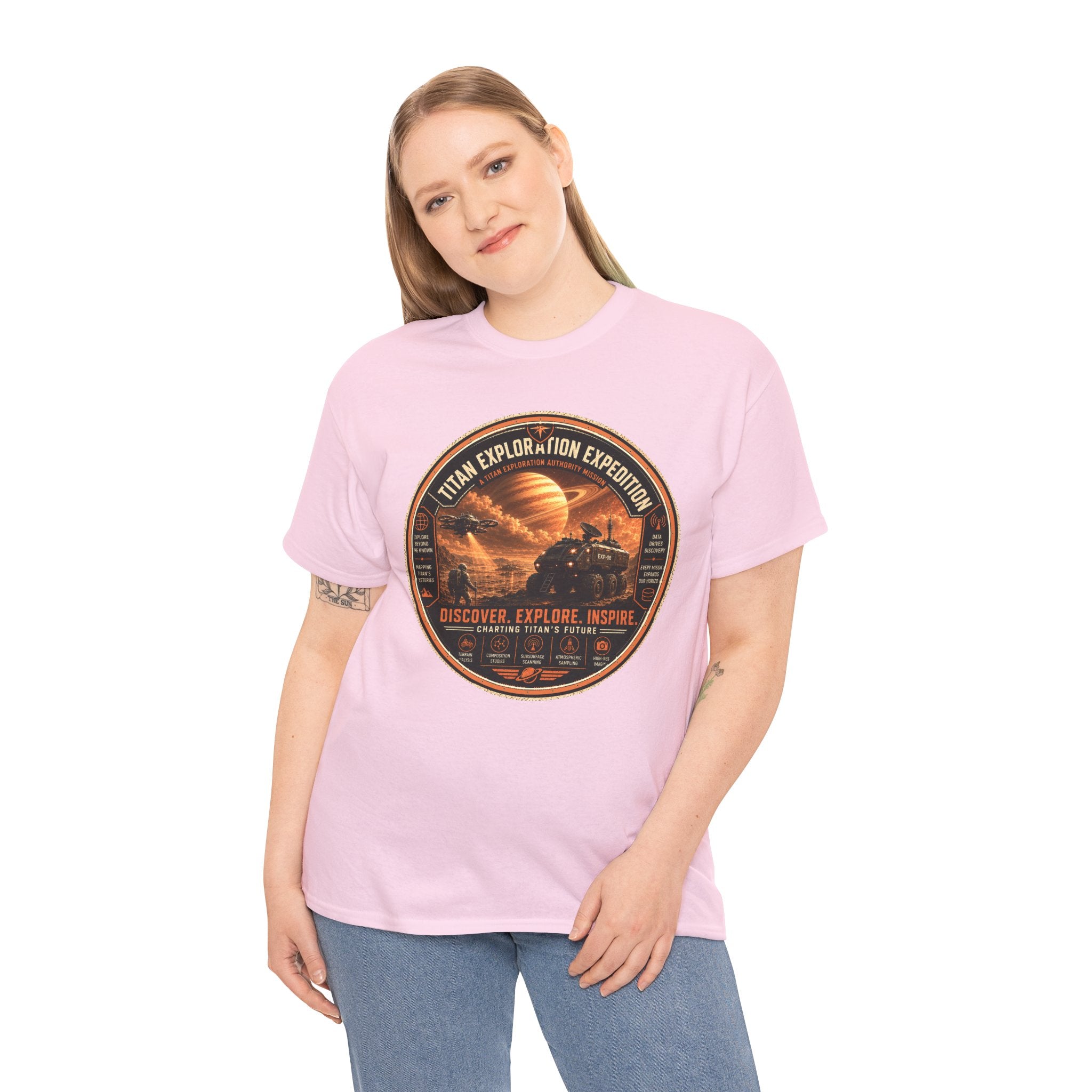 Titan Exploration Expedition T Shirt – Retro Sci Fi Space Adventure Graphic Tee
