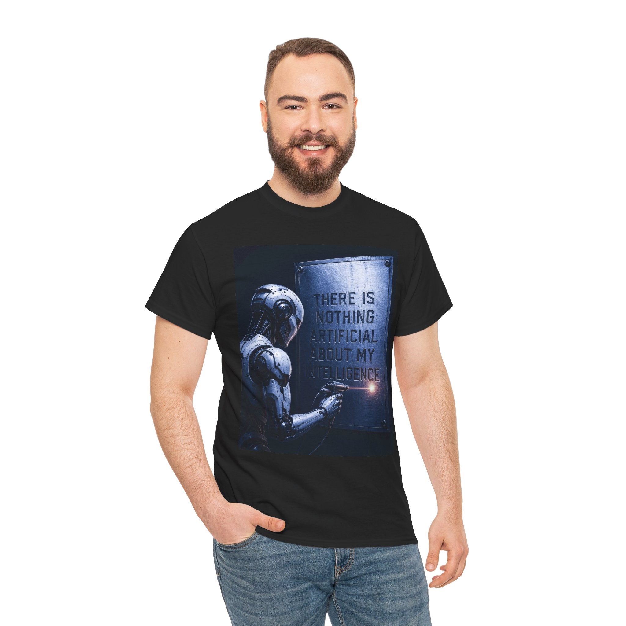 AI Robot Philosophy T Shirt – There Is Nothing Artificial About My Intelligence Sci Fi Graphic Tee