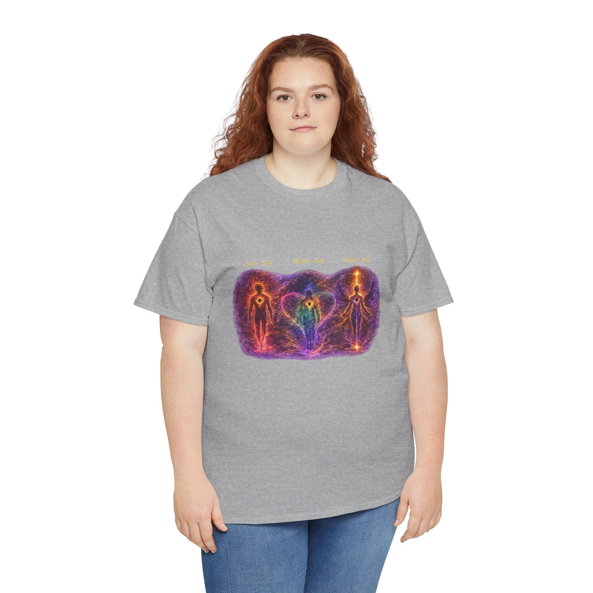 Lower Middle Higher Self Mystic Energy Tee — Cosmic Chakra Spirit Artwork T Shirt