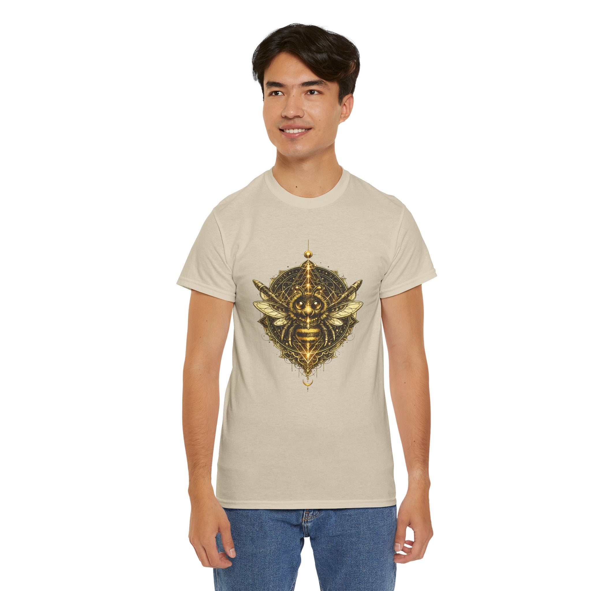 Sacred Geometry Bee T Shirt – Egyptian Mystic Honeybee Graphic Tee