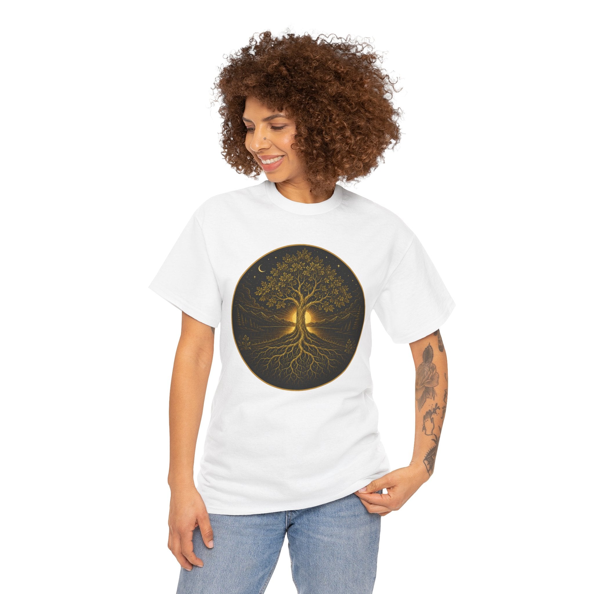 Rooted in Strength Tree of Life Illustrated T-Shirt – Sacred Symbol Graphic Tee