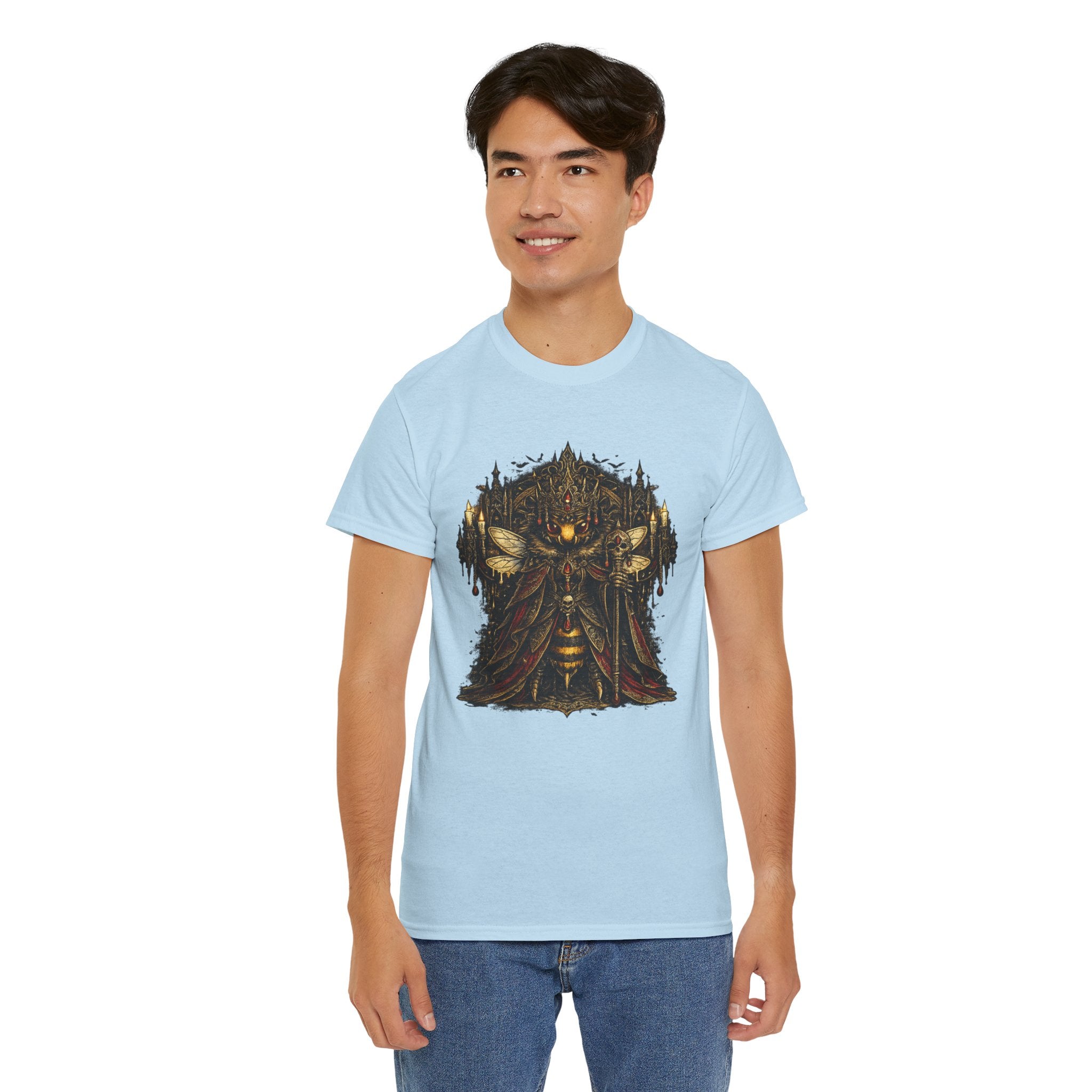 Gothic Queen Bee T Shirt – Dark Fantasy Gothic Bee Graphic Tee