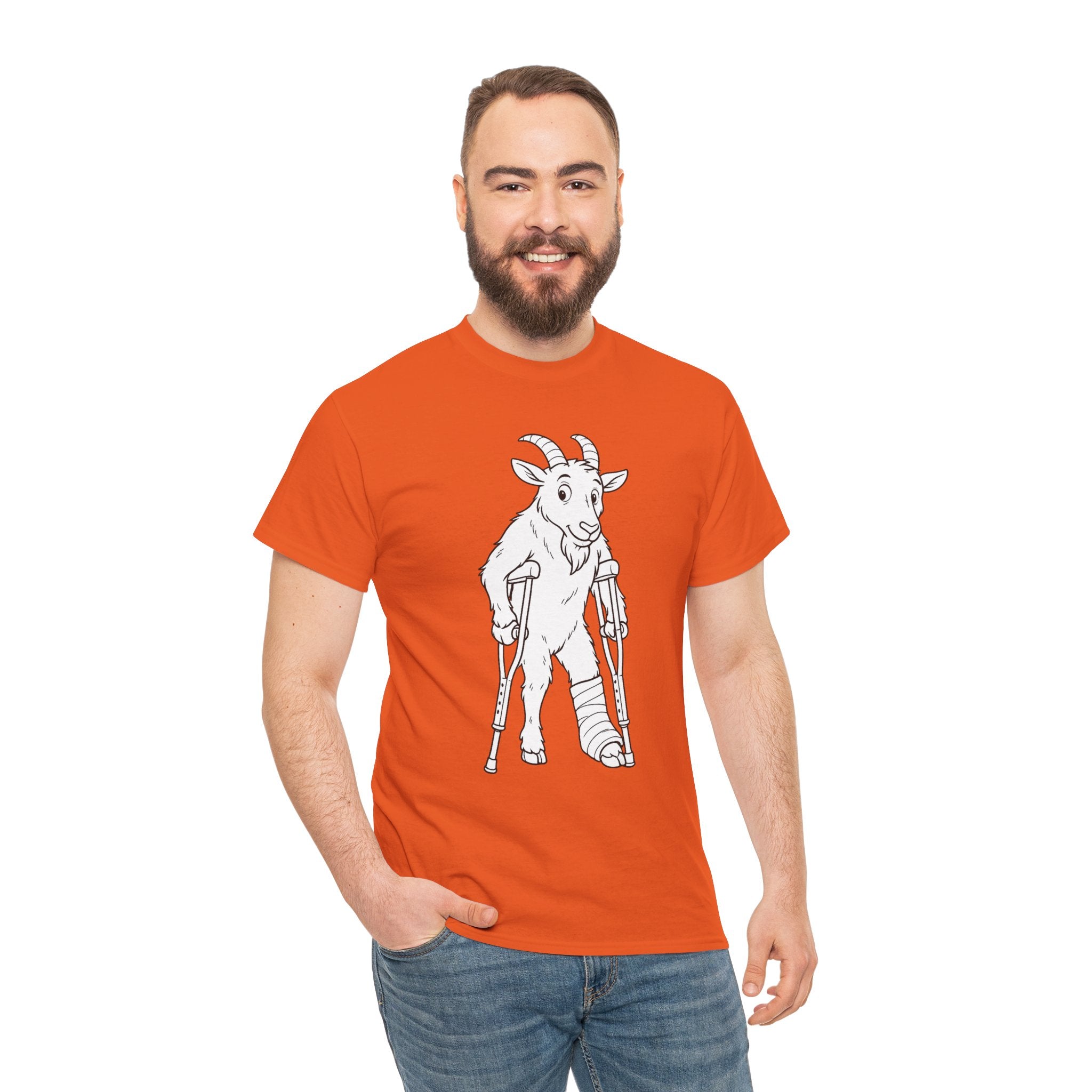 Funny Goat on Crutches T Shirt – Cute Hiking & Camping Graphic Tee for Outdoor Lovers
