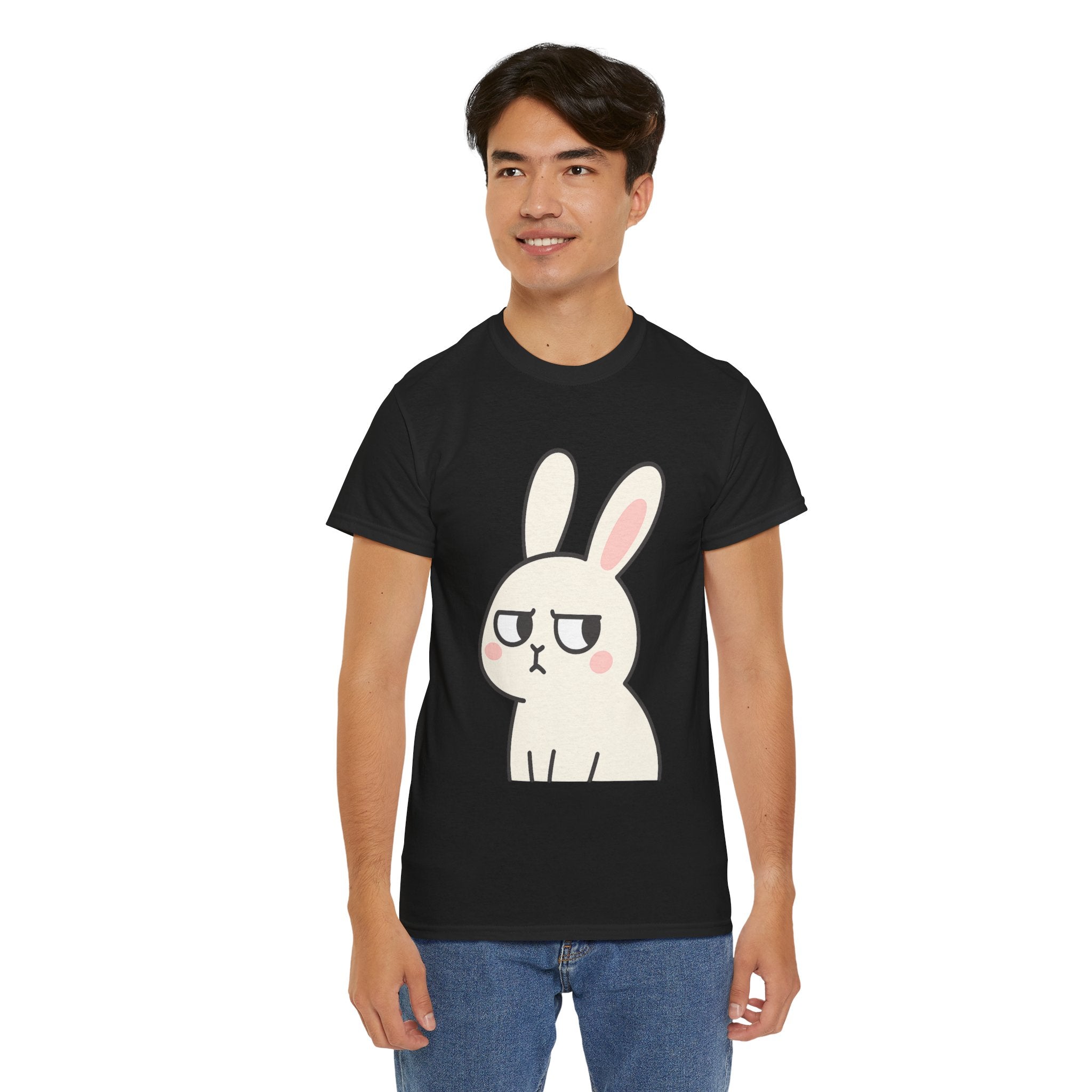 Cute Grumpy Bunny T Shirt – Funny Cartoon Rabbit Graphic Tee