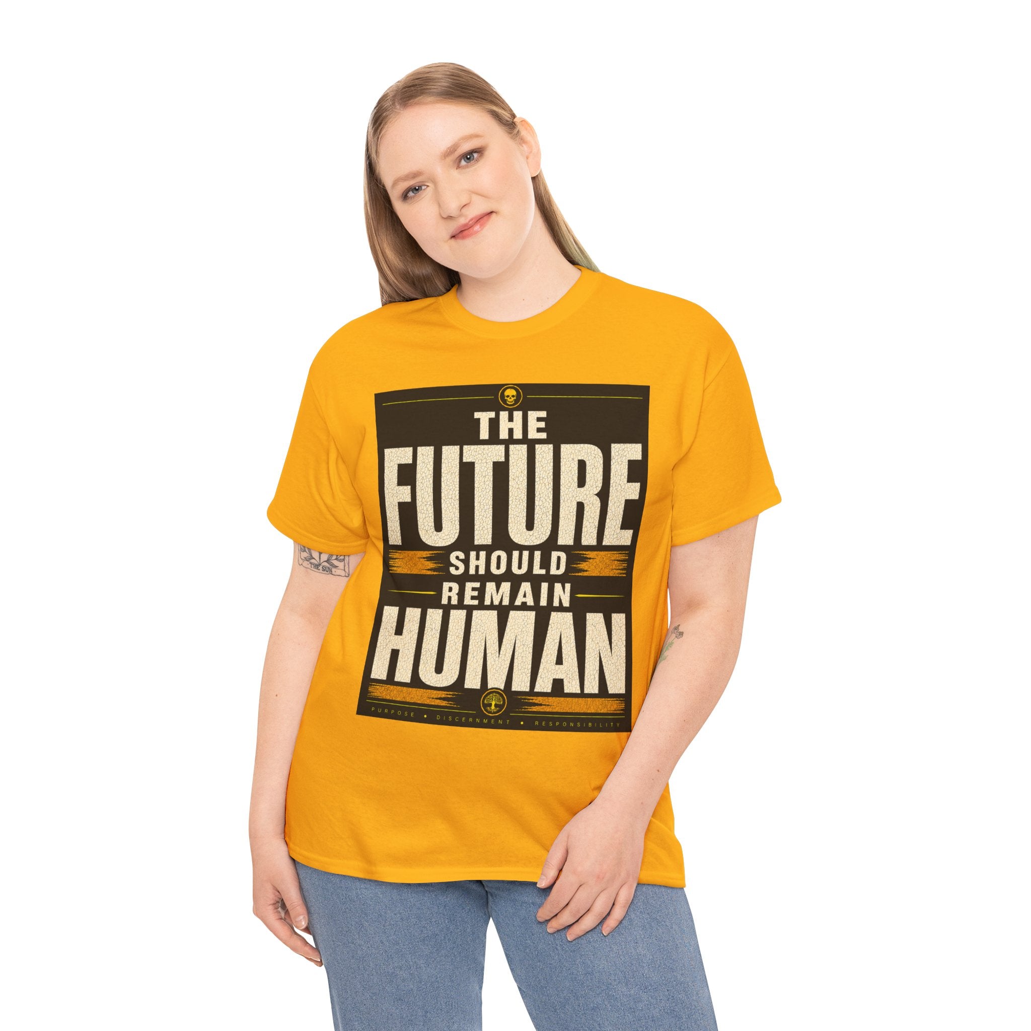 The Future Should Remain Human T Shirt – Retro Anti AI Philosophy Graphic Tee