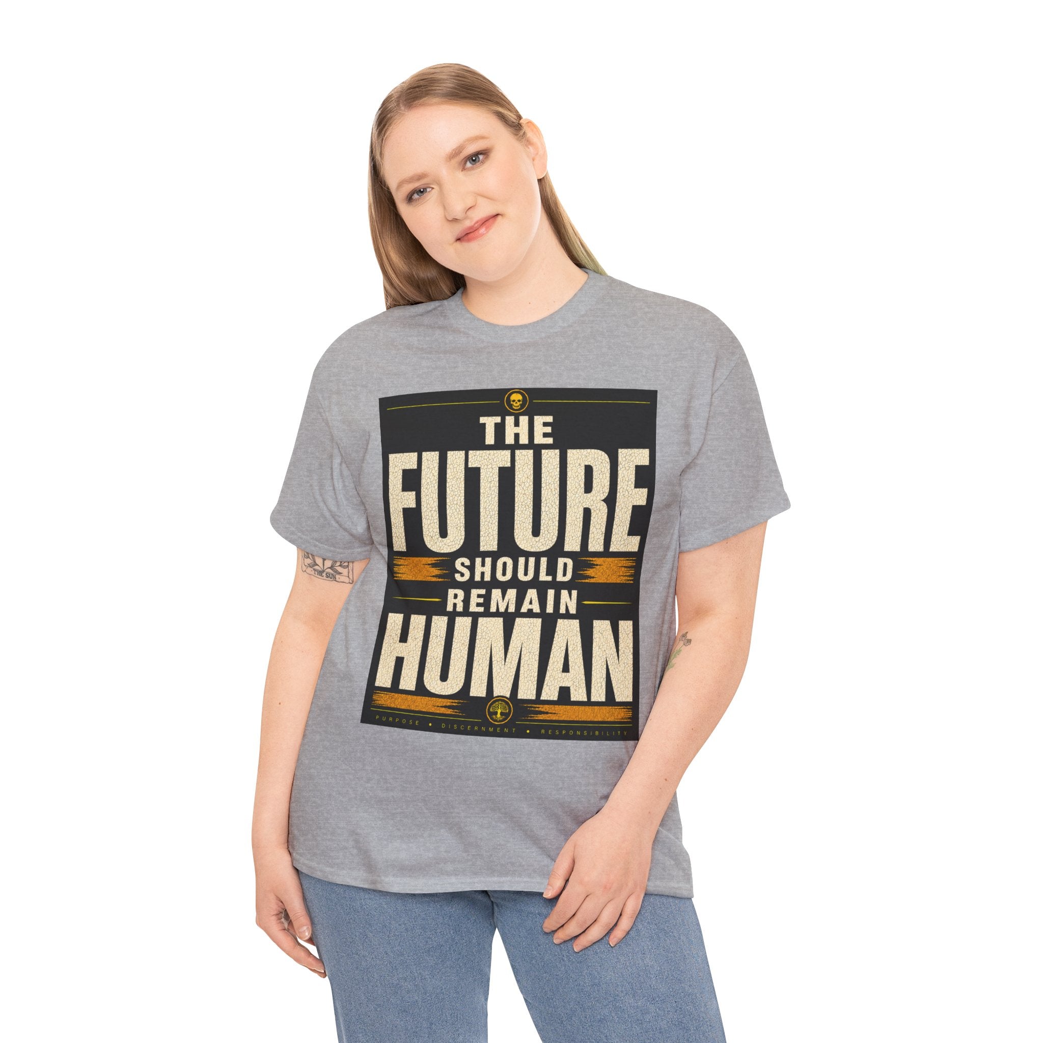 The Future Should Remain Human T Shirt – Retro Anti AI Philosophy Graphic Tee