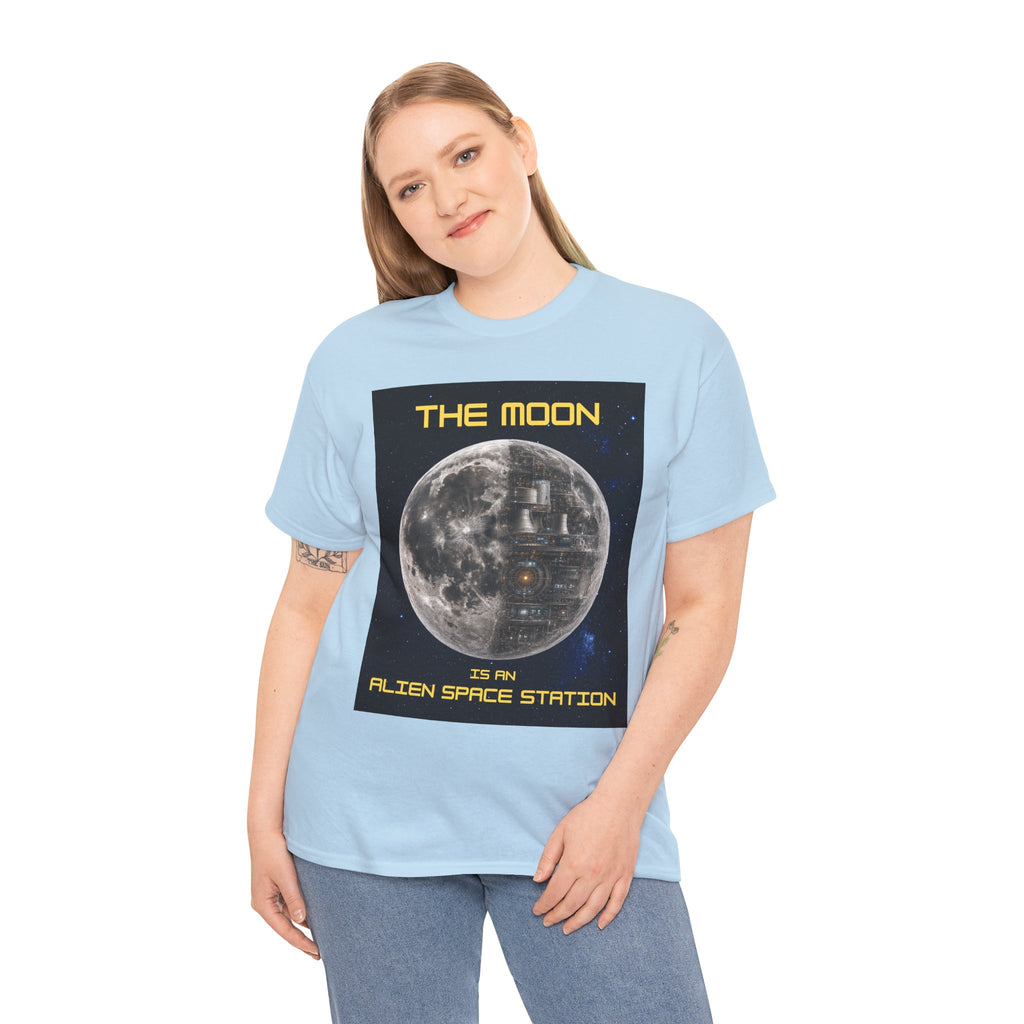 The Moon Is an Alien Space Station T-Shirt – UFO Conspiracy Space Graphic Tee