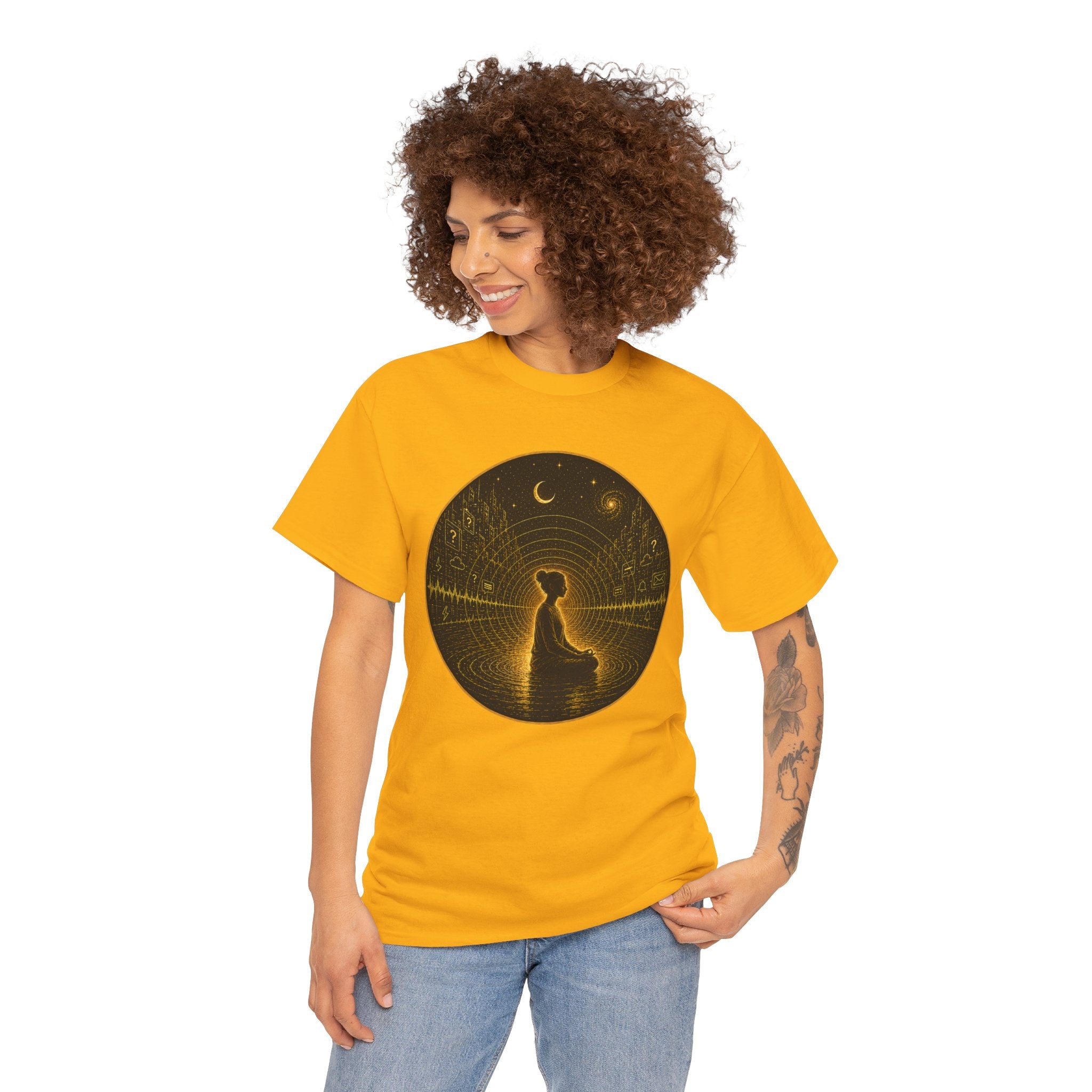 Stillness Speaks Illustrated T-Shirt – Digital Detox Meditation Graphic Tee
