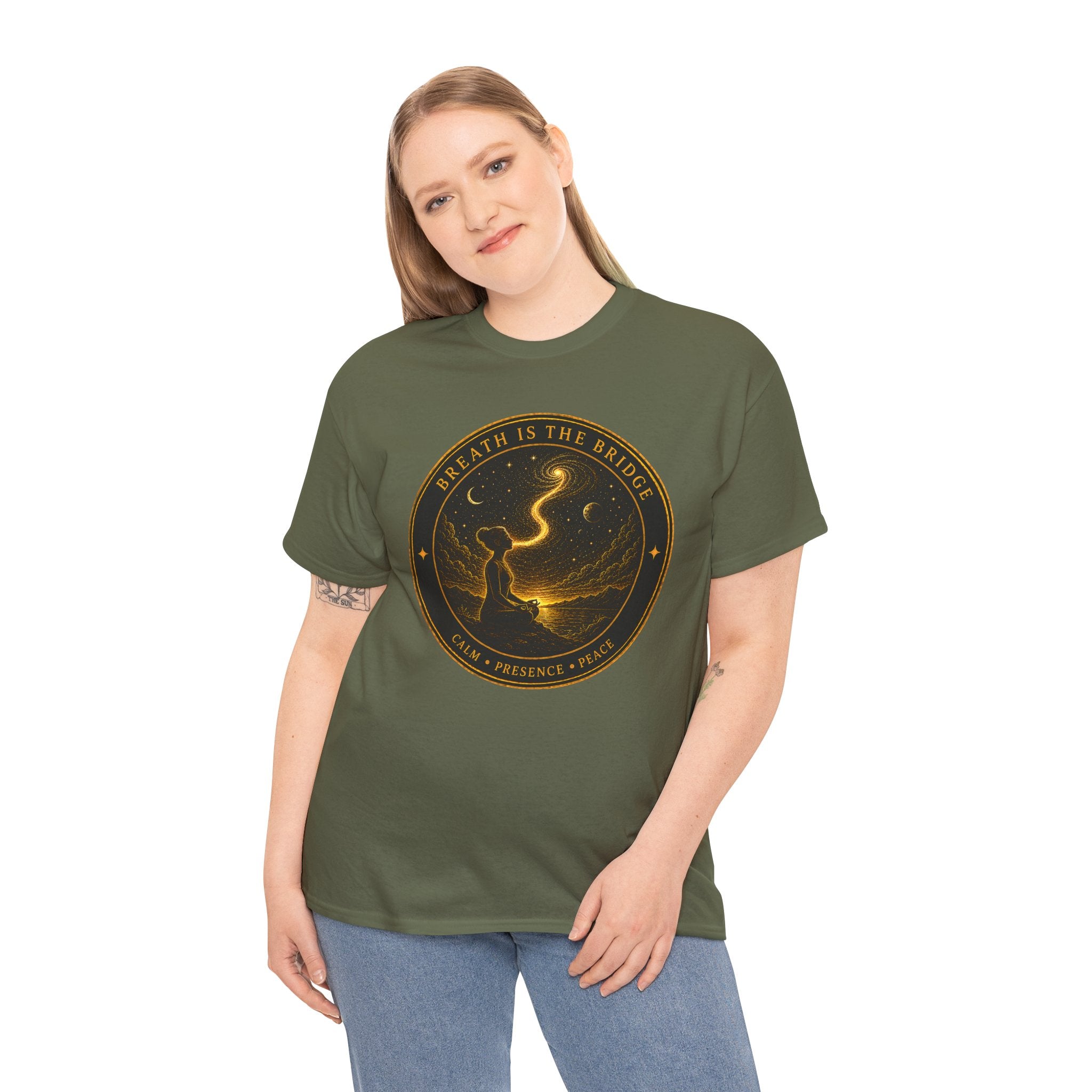 Breath Is The Bridge Badge T-Shirt – Meditation Breathwork Graphic Tee