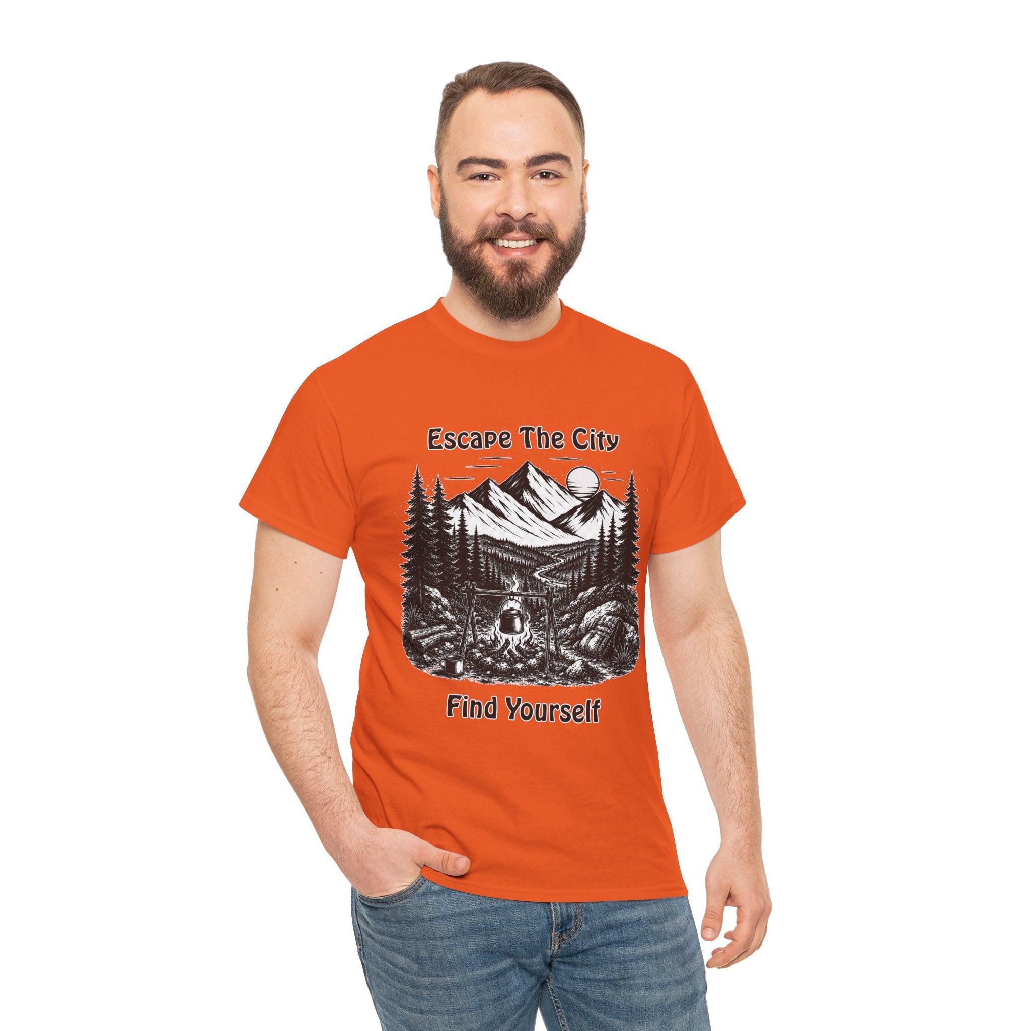 Escape The City Find Yourself T Shirt – Vintage Mountain Camping Hiking Adventure Tee