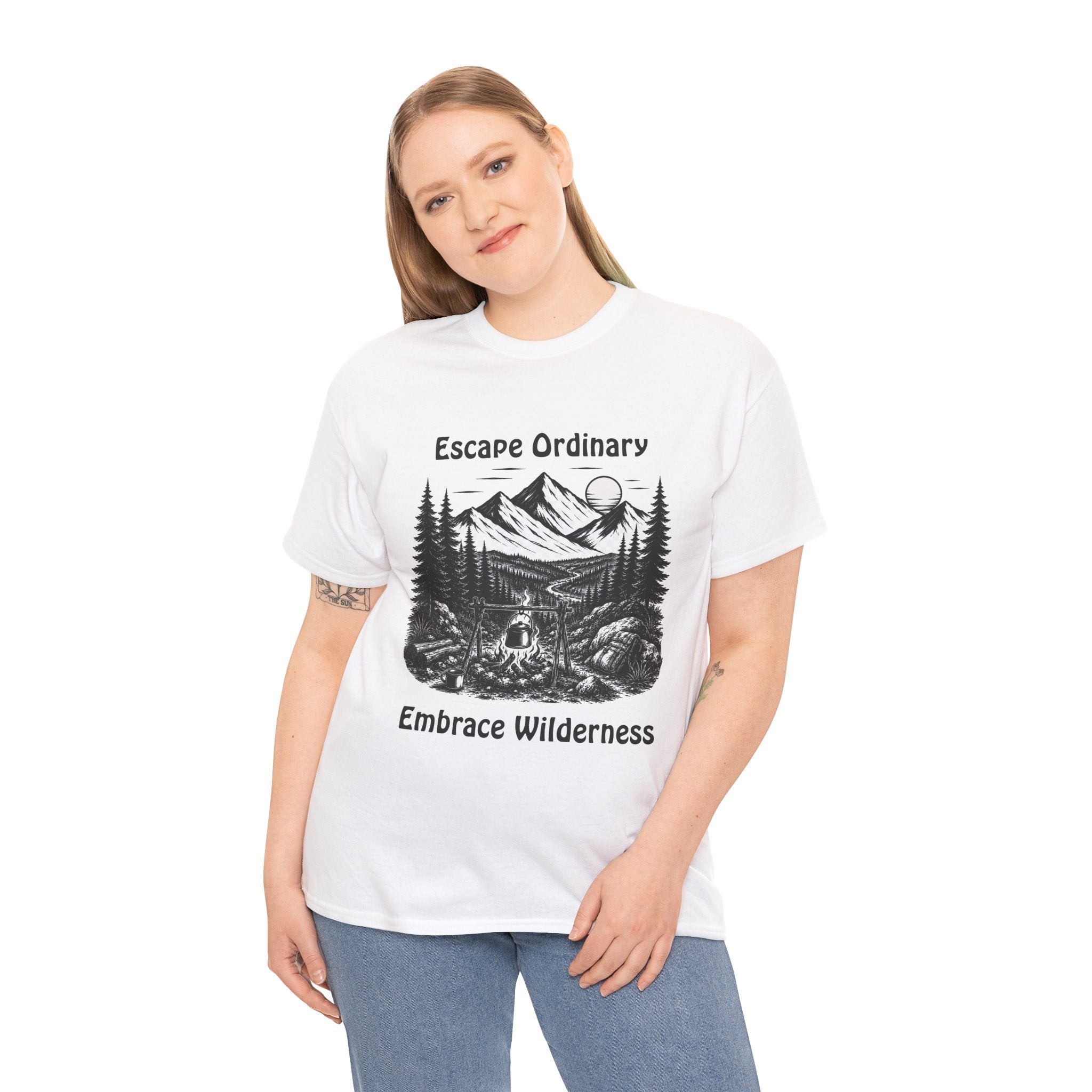 Escape Ordinary Embrace Wilderness T Shirt – Vintage Camping Hiking Mountain Adventure Tee