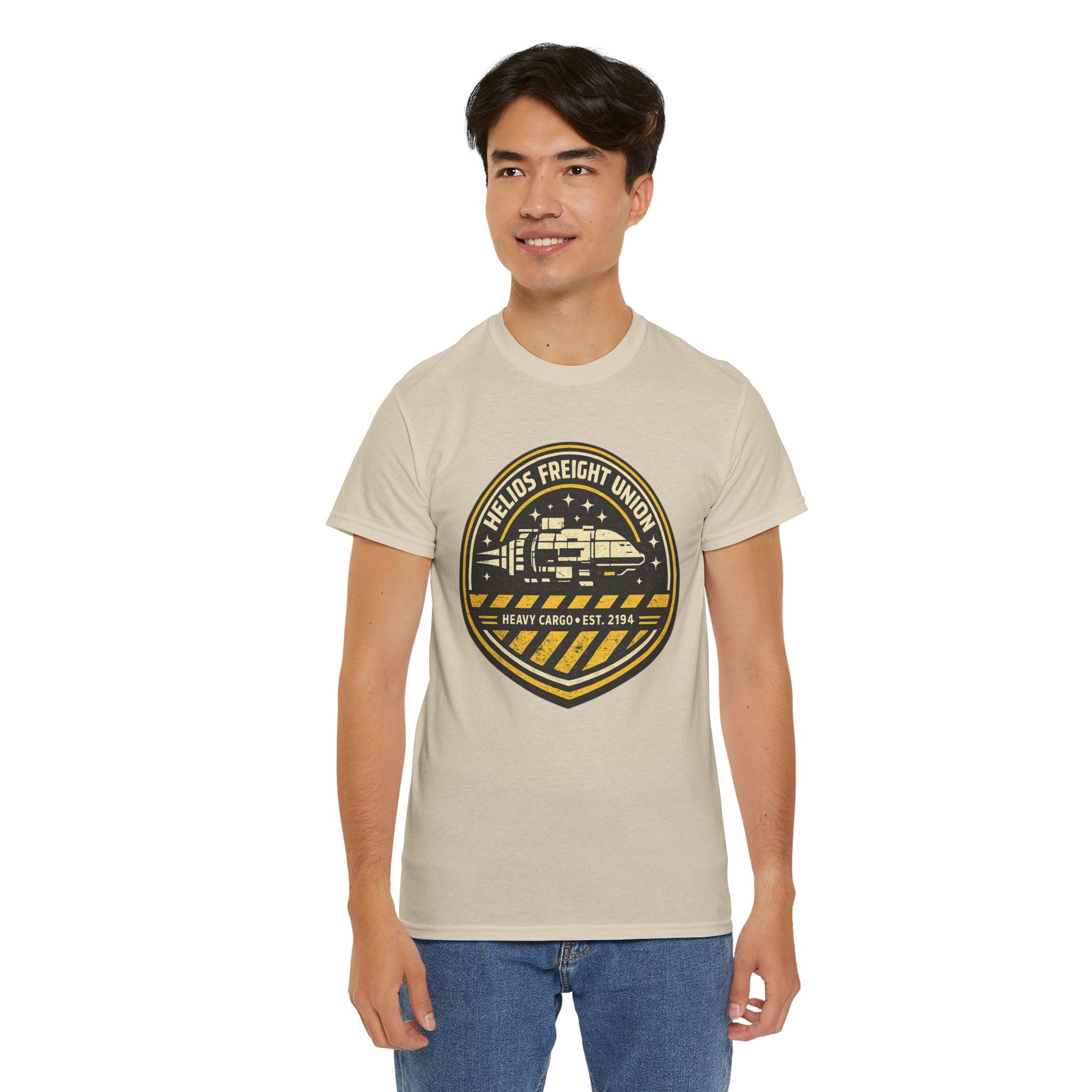 Helios Freight Union Freighter Crew T Shirt – Retro Sci Fi Cargo Ship Graphic Tee