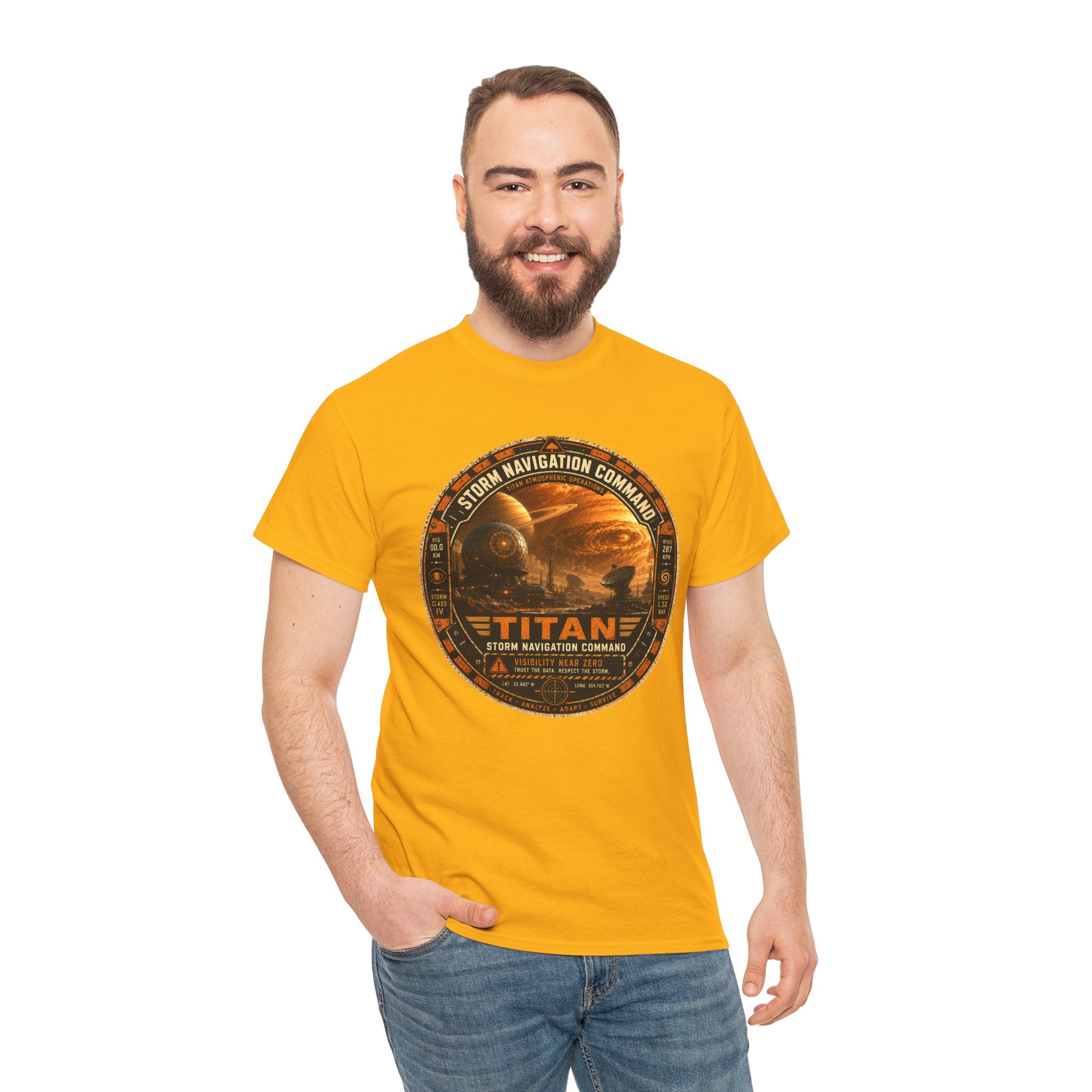 Titan Storm Navigation Command T Shirt – Vintage Space Mission Graphic Tee