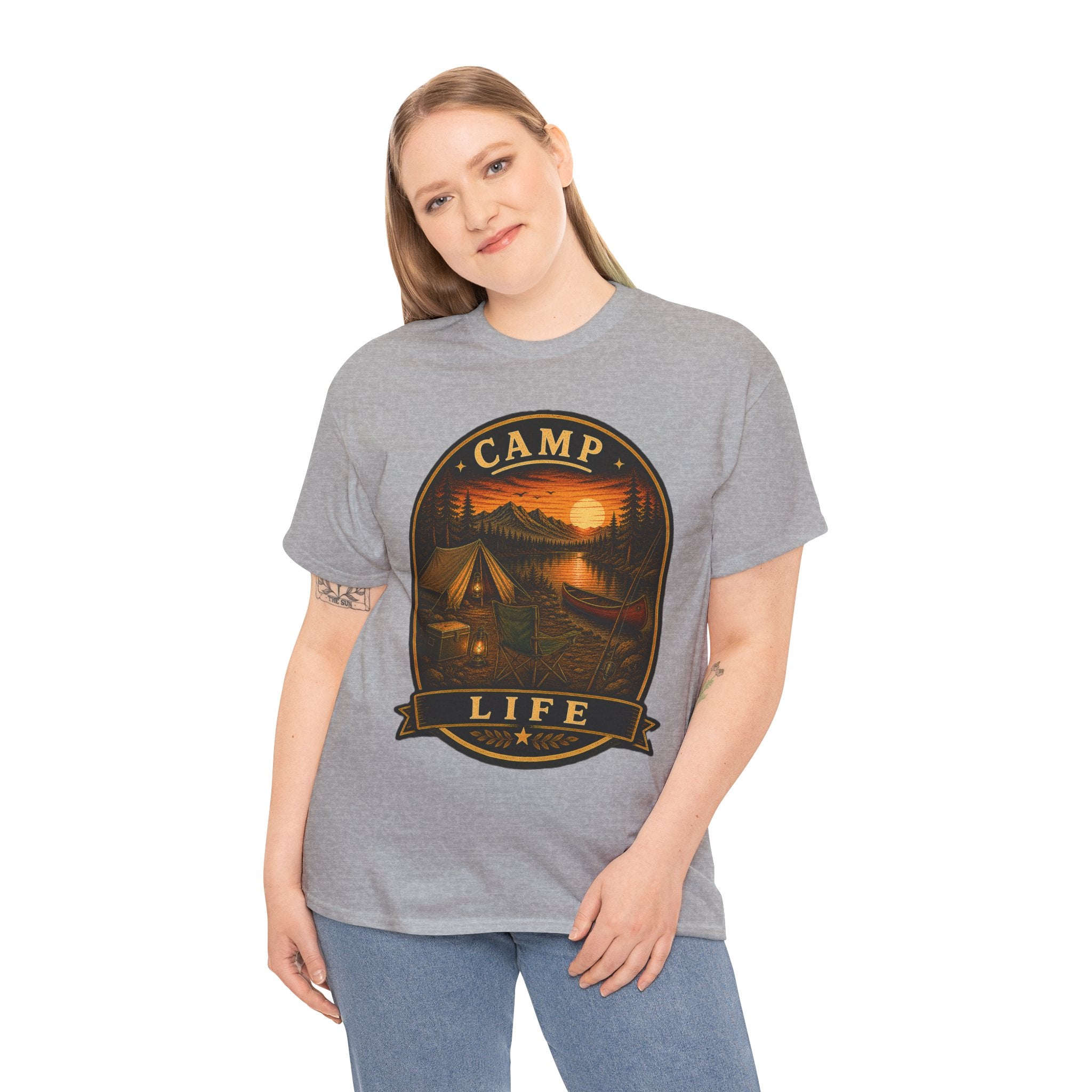 Camp Life T Shirt – Vintage Sunset Camping Graphic Tee