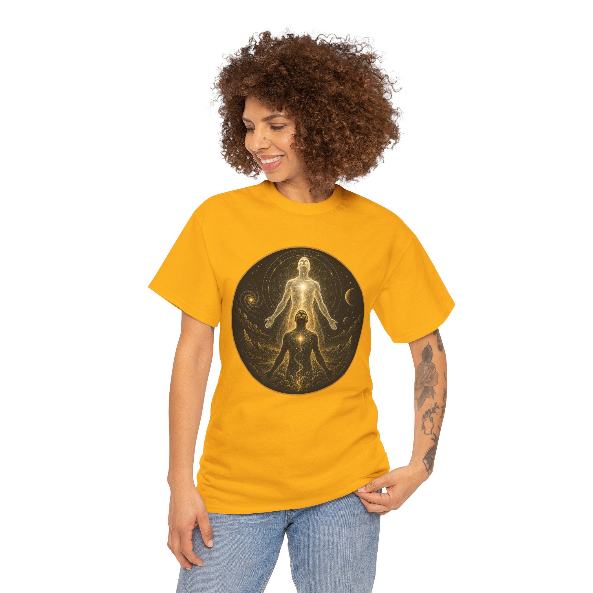 Higher Self Illustrated T-Shirt – Spiritual Ascension Sacred Geometry Graphic Tee