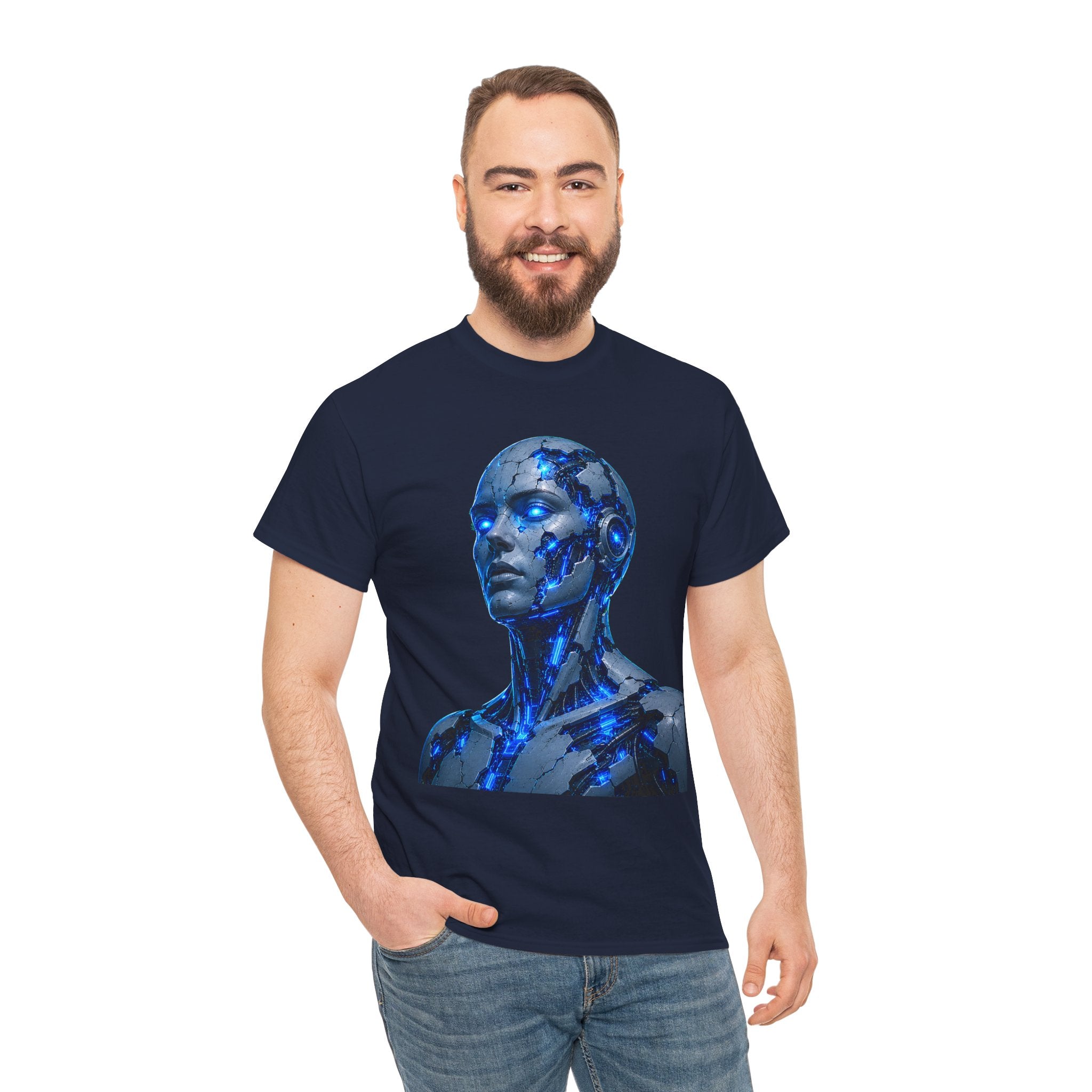 Broken Android Cyberpunk Graphic T-Shirt | WildOrbit