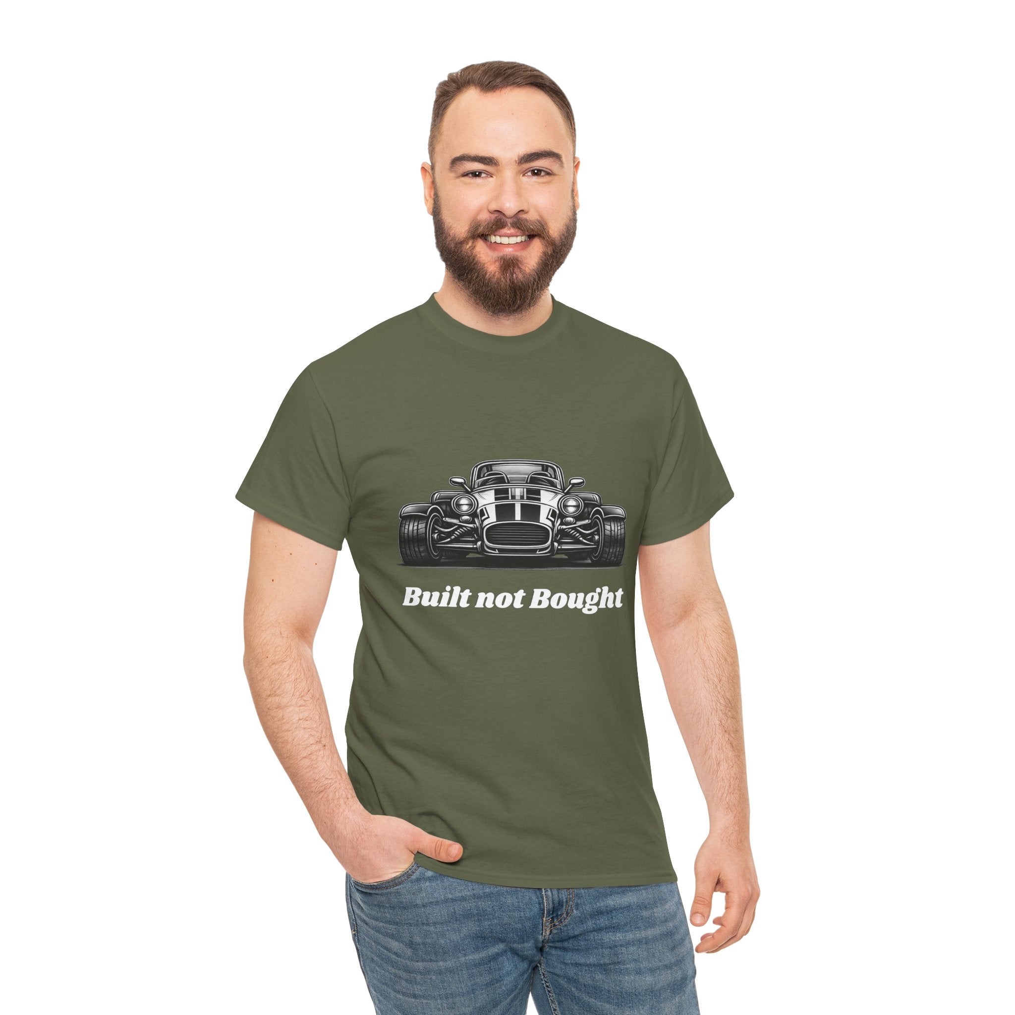 Built Not Bought Car T Shirt – Retro Kit Car Mechanic Graphic Tee for Auto Enthusiasts