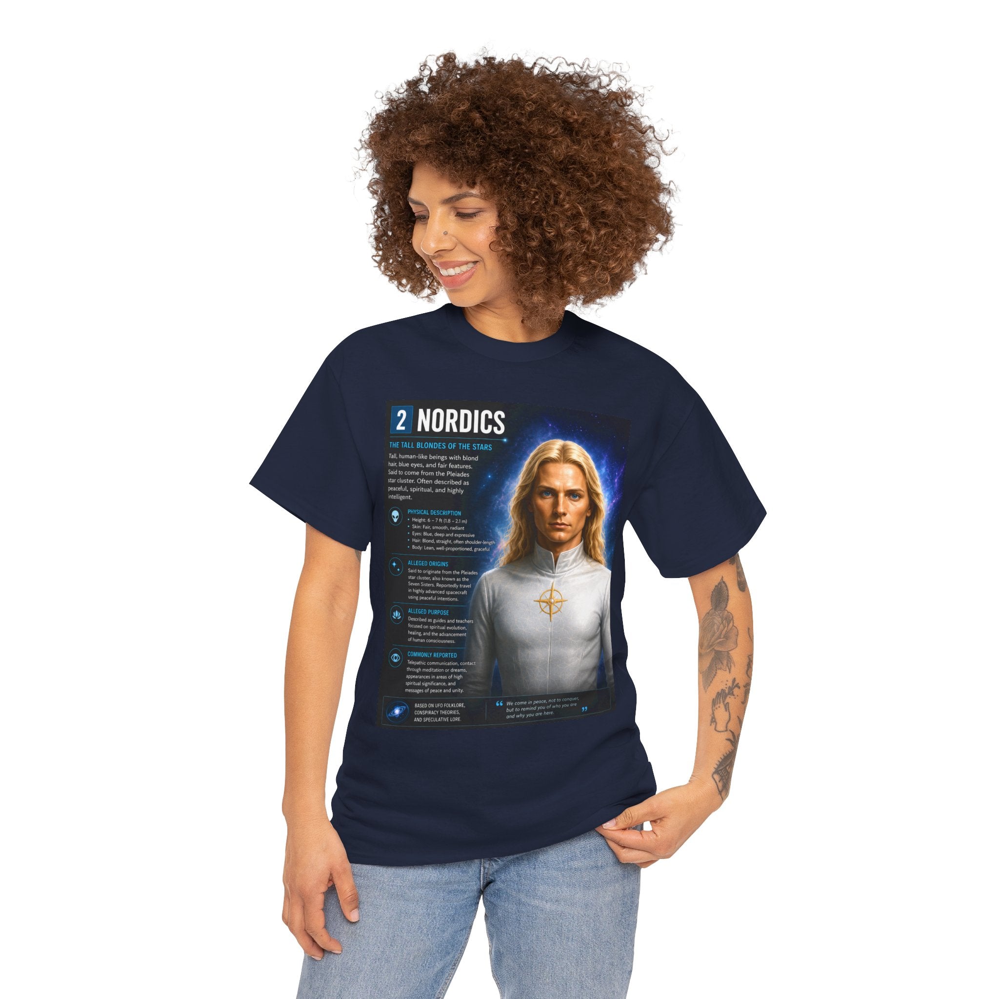 Nordic Alien T-Shirt – Ancient Aliens “Nordics” UFO Informational Graphic Tee