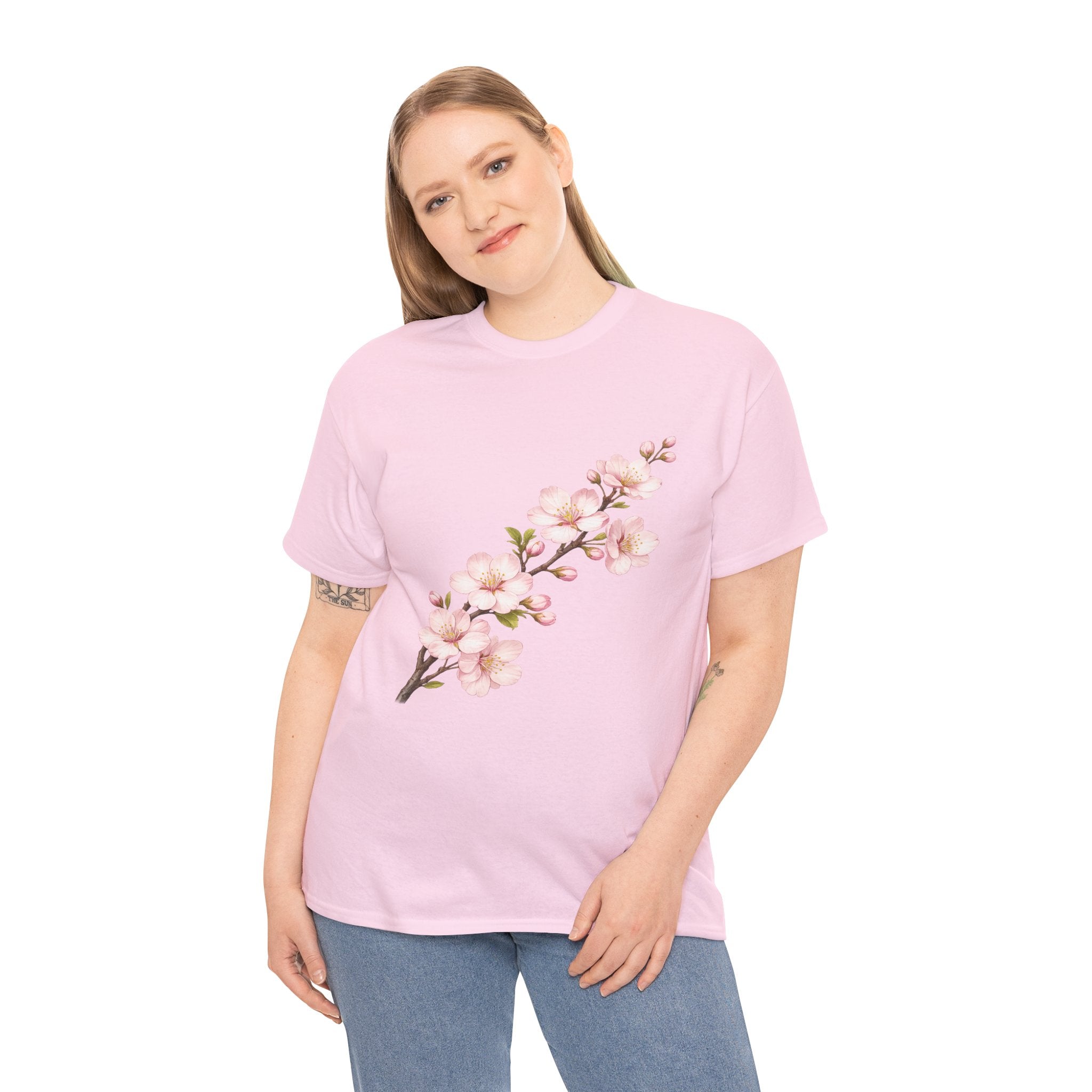 Sakura Cherry Blossom T Shirt – Pink Floral Branch Graphic Tee for Nature Lovers