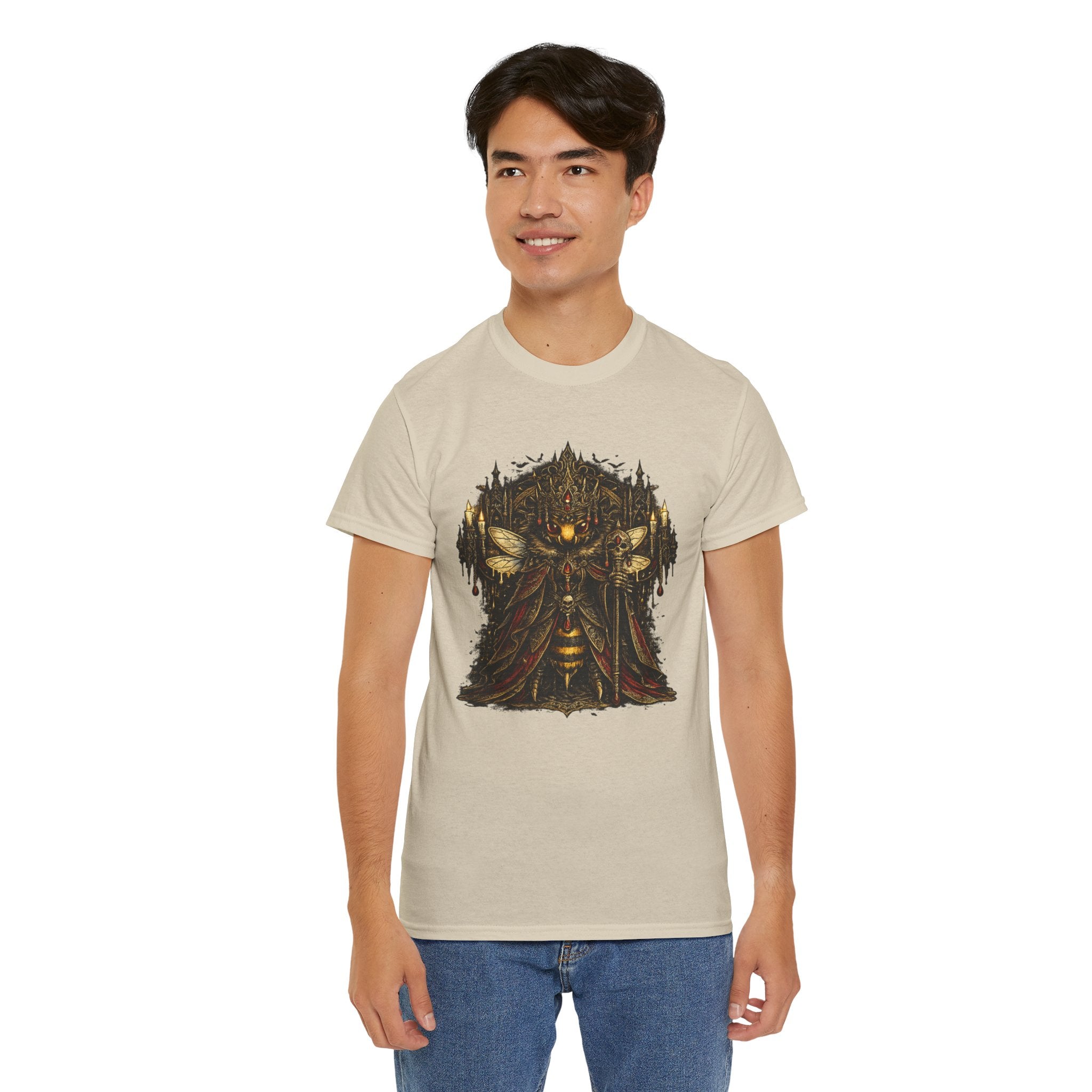 Gothic Queen Bee T Shirt – Dark Fantasy Gothic Bee Graphic Tee